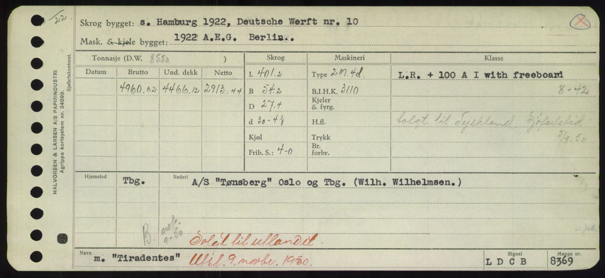 Sjøfartsdirektoratet med forløpere, Skipsmålingen, RA/S-1627/H/Hd/L0039: Fartøy, Ti-Tø, p. 69