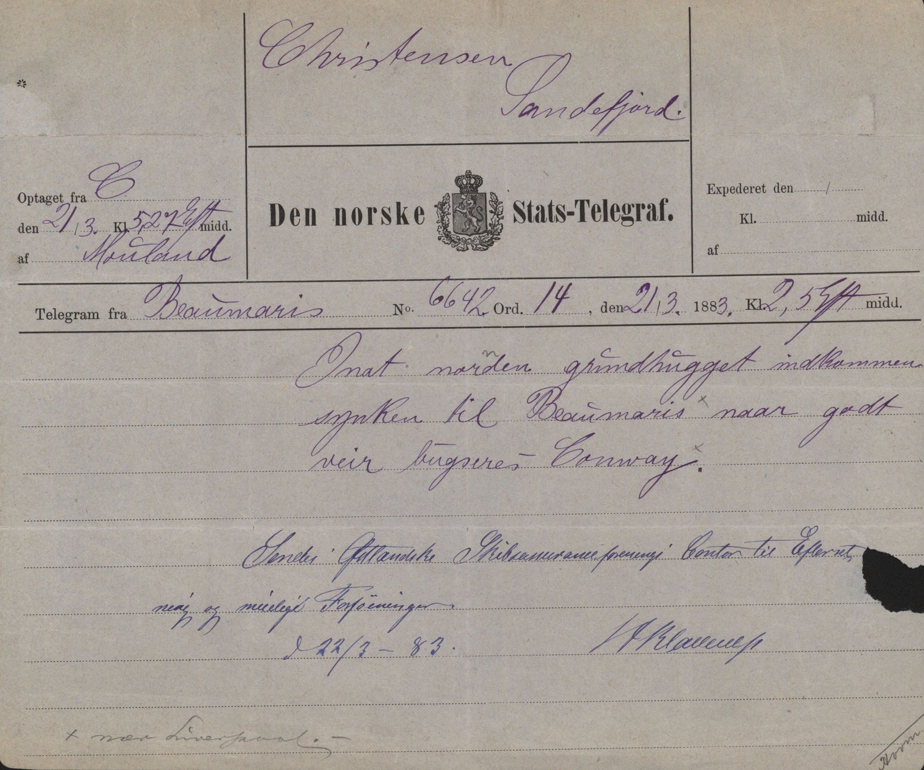 Pa 63 - Østlandske skibsassuranceforening, VEMU/A-1079/G/Ga/L0016/0006: Havaridokumenter / Insulan, Henrik Ibsen, Harmonia, Odin, Nornen, 1883, p. 58