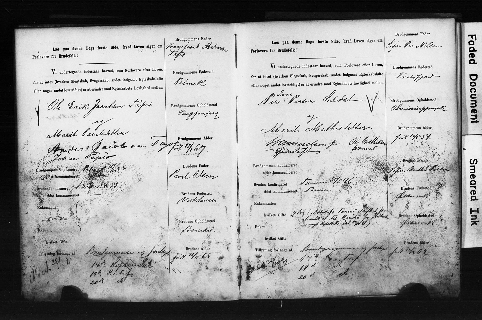 Tana sokneprestkontor, AV/SATØ-S-1334/I/Ib/L0037/0002: Banns register no. 37.2, 1891-1903