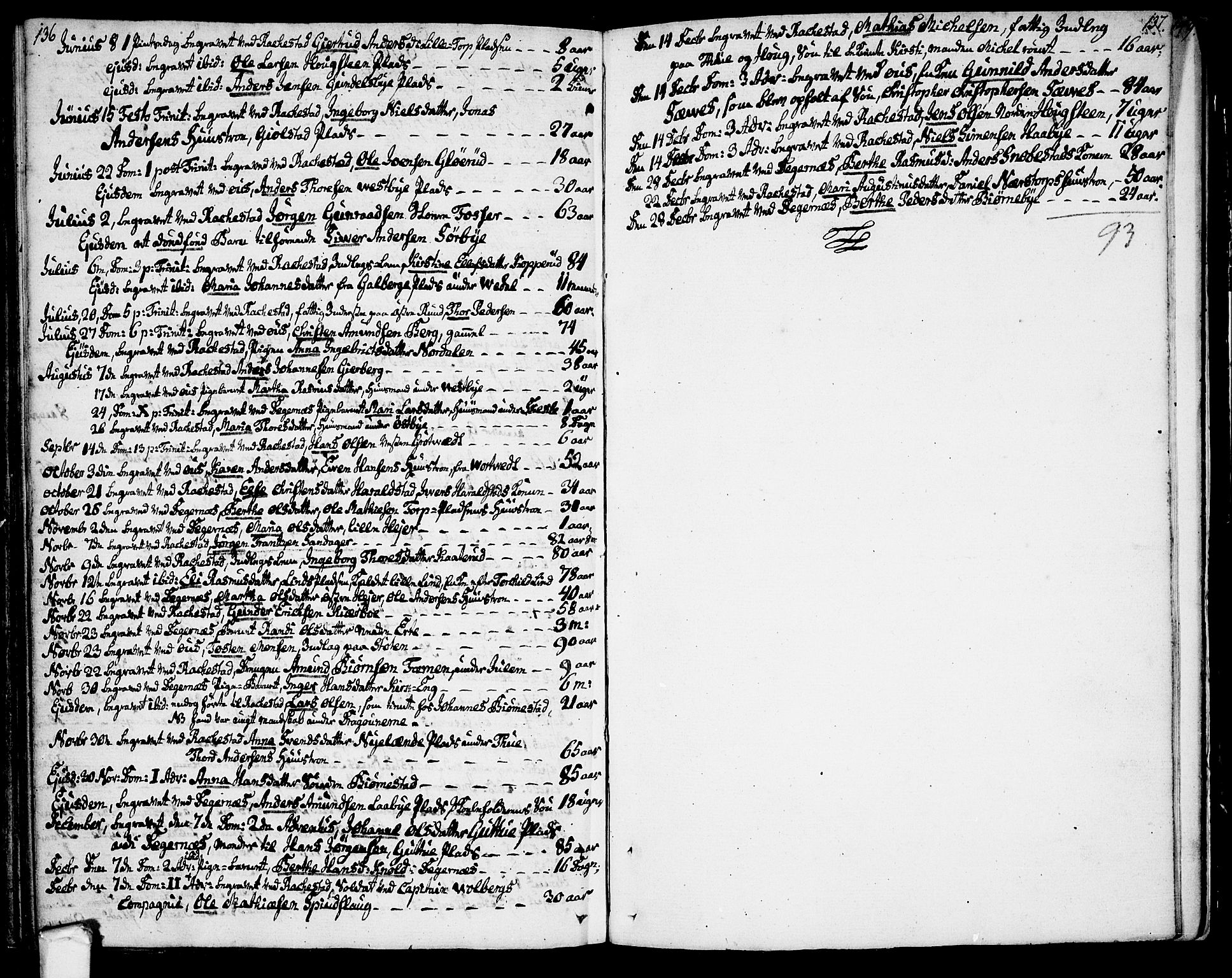 Rakkestad prestekontor Kirkebøker, SAO/A-2008/F/Fa/L0004: Parish register (official) no. I 4, 1777-1783, p. 136-137