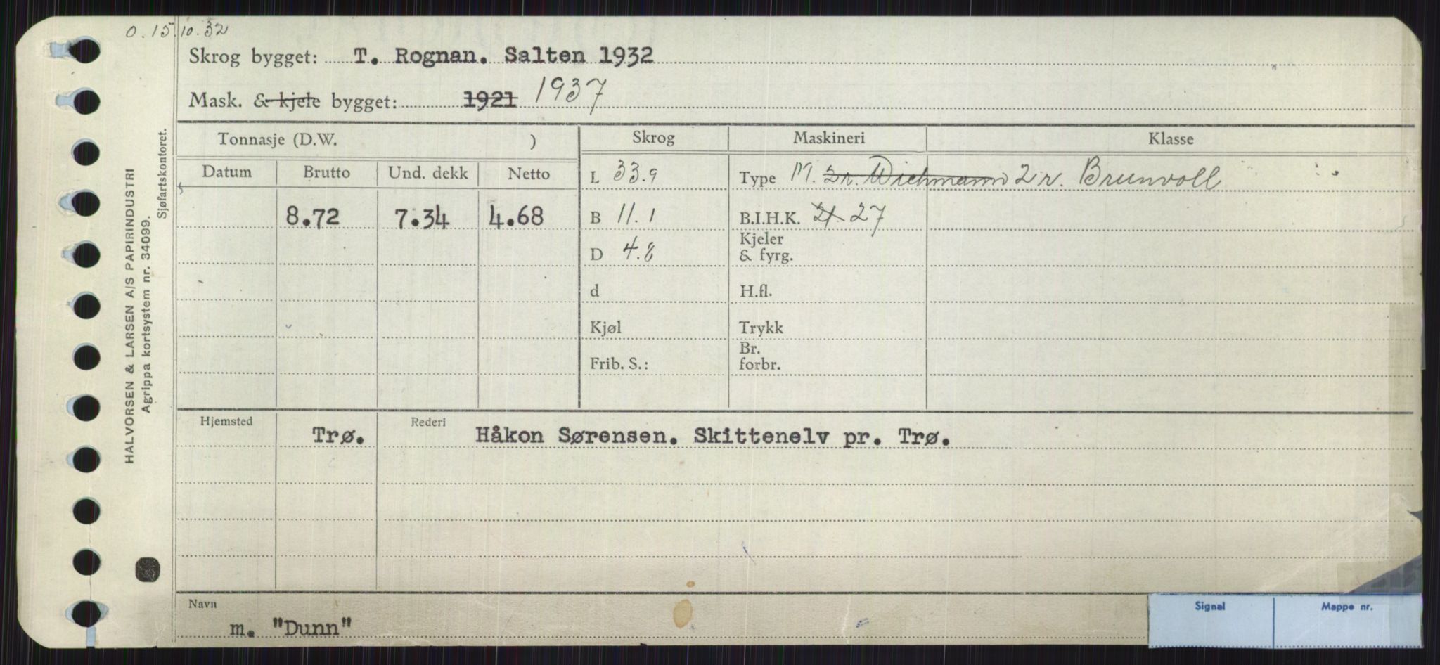 Sjøfartsdirektoratet med forløpere, Skipsmålingen, RA/S-1627/H/Ha/L0001/0002: Fartøy, A-Eig / Fartøy Bjør-Eig, p. 903