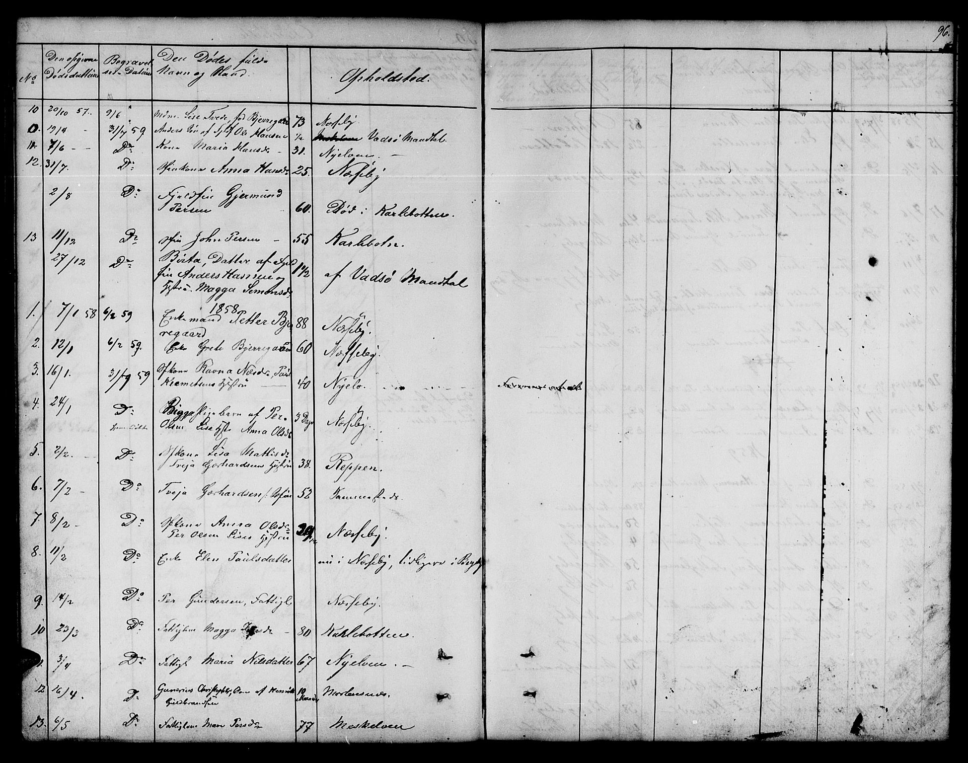 Nesseby sokneprestkontor, SATØ/S-1330/H/Hb/L0001klokker: Parish register (copy) no. 1, 1844-1861, p. 96