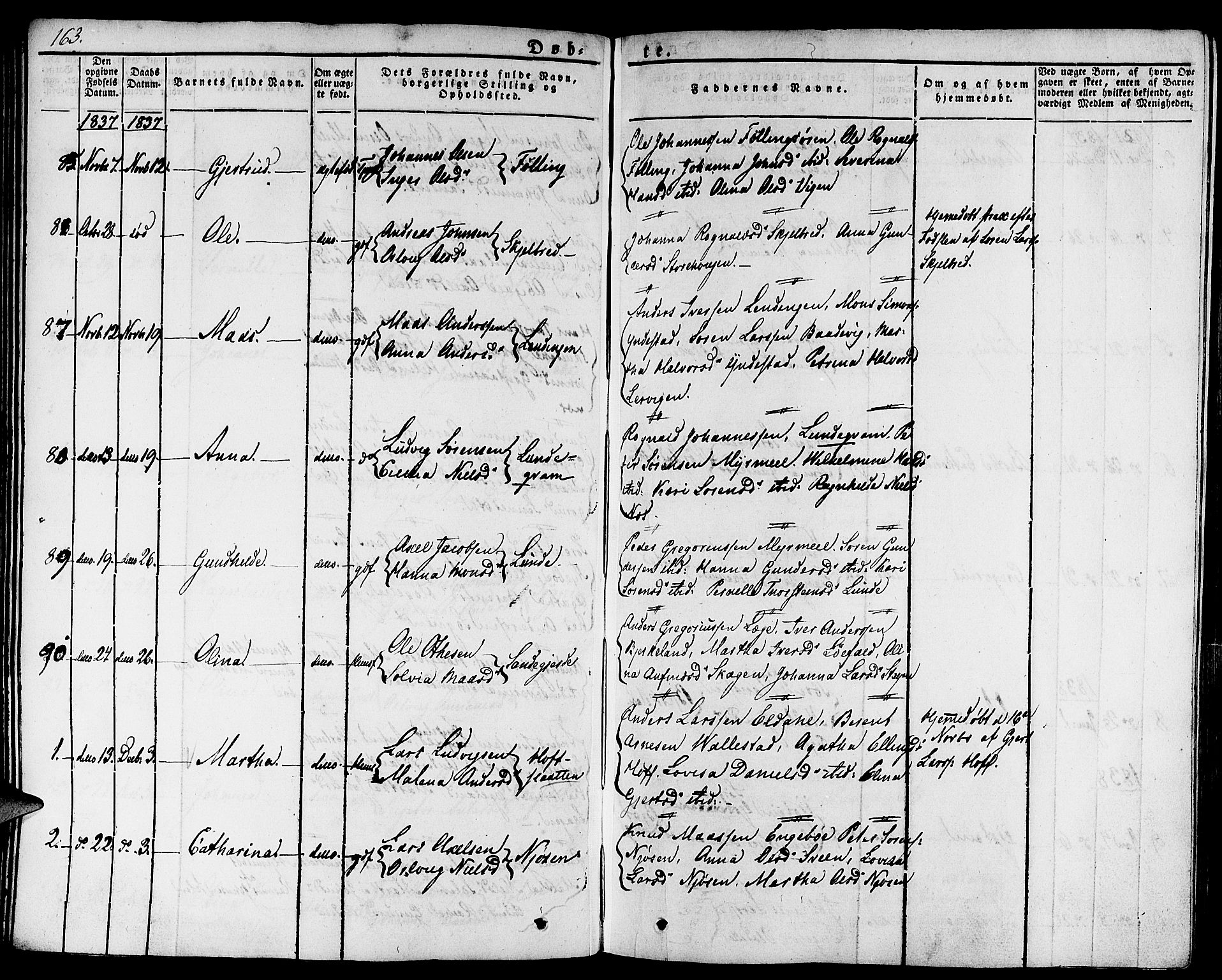 Gaular sokneprestembete, AV/SAB-A-80001/H/Haa: Parish register (official) no. A 3, 1821-1840, p. 163