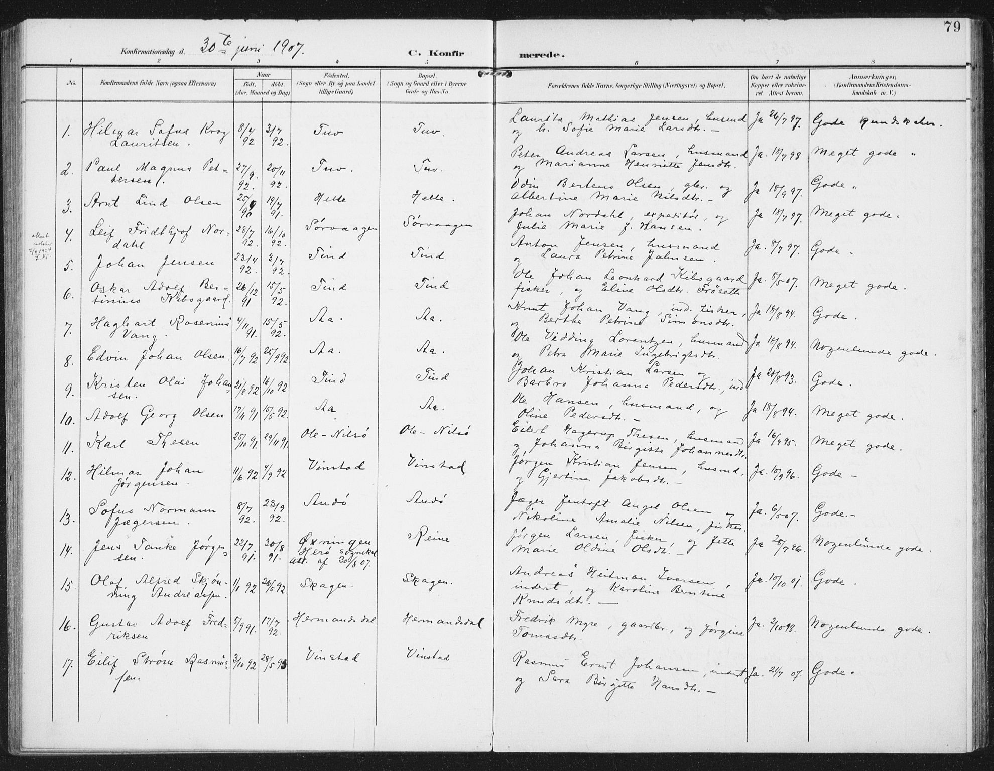 Ministerialprotokoller, klokkerbøker og fødselsregistre - Nordland, SAT/A-1459/886/L1221: Parish register (official) no. 886A03, 1903-1913, p. 79