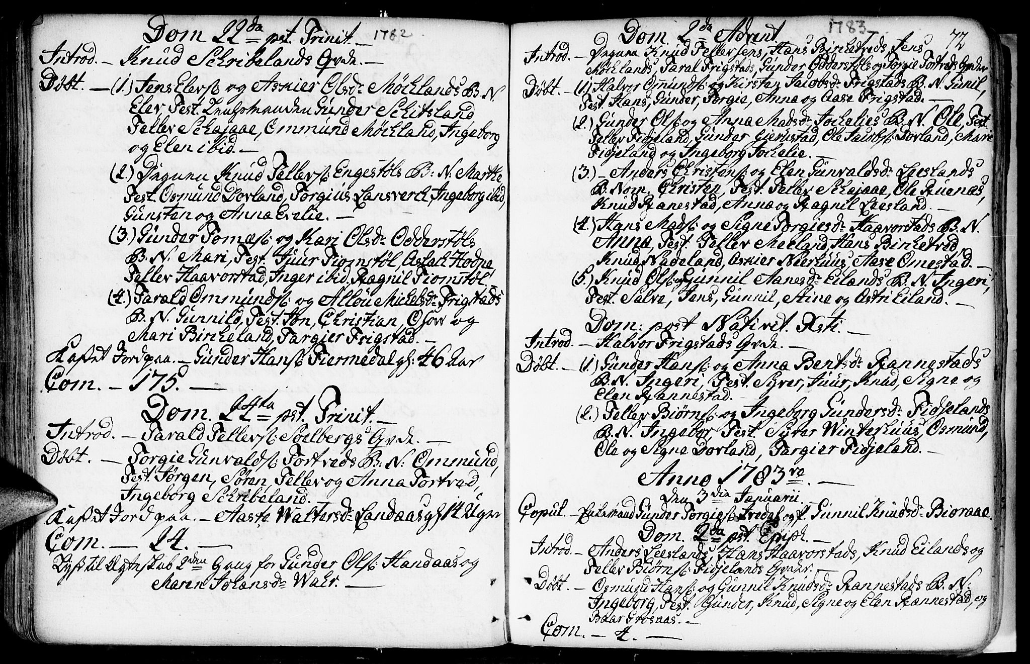 Evje sokneprestkontor, AV/SAK-1111-0008/F/Fa/Fac/L0002: Parish register (official) no. A 2, 1765-1816, p. 72