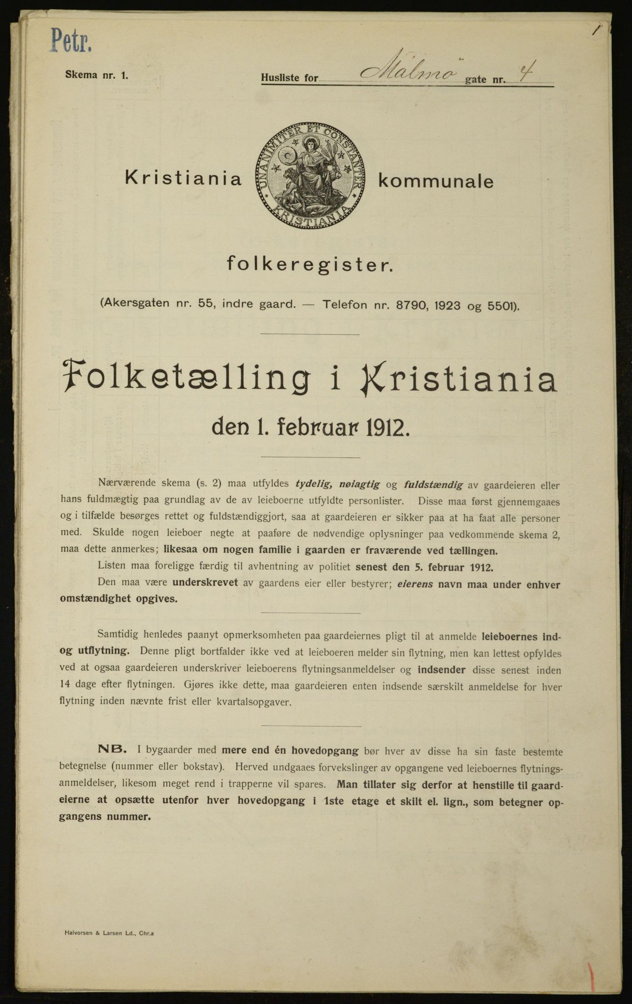 OBA, Municipal Census 1912 for Kristiania, 1912, p. 60414