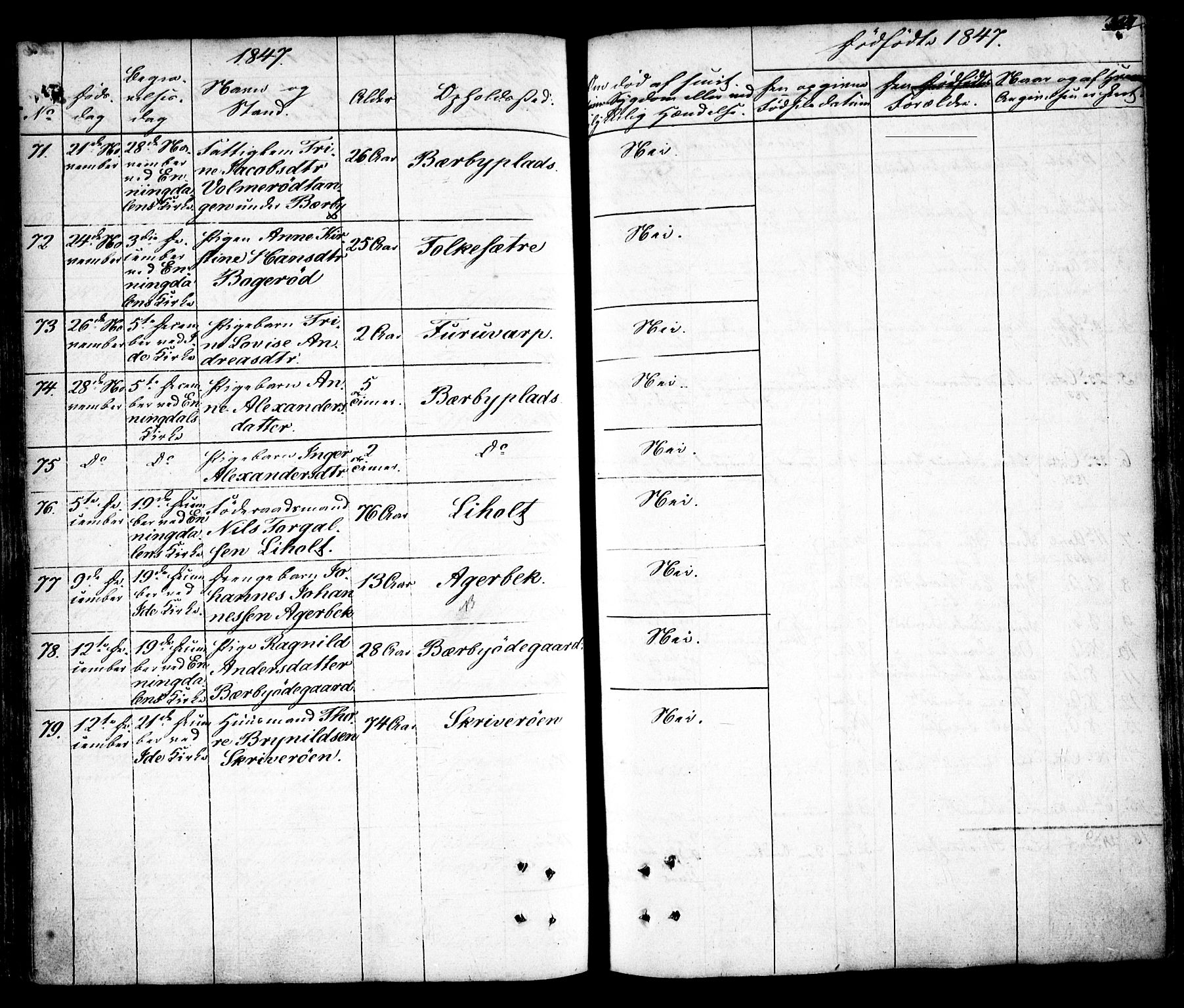 Idd prestekontor Kirkebøker, AV/SAO-A-10911/F/Fc/L0003: Parish register (official) no. III 3, 1832-1847, p. 307