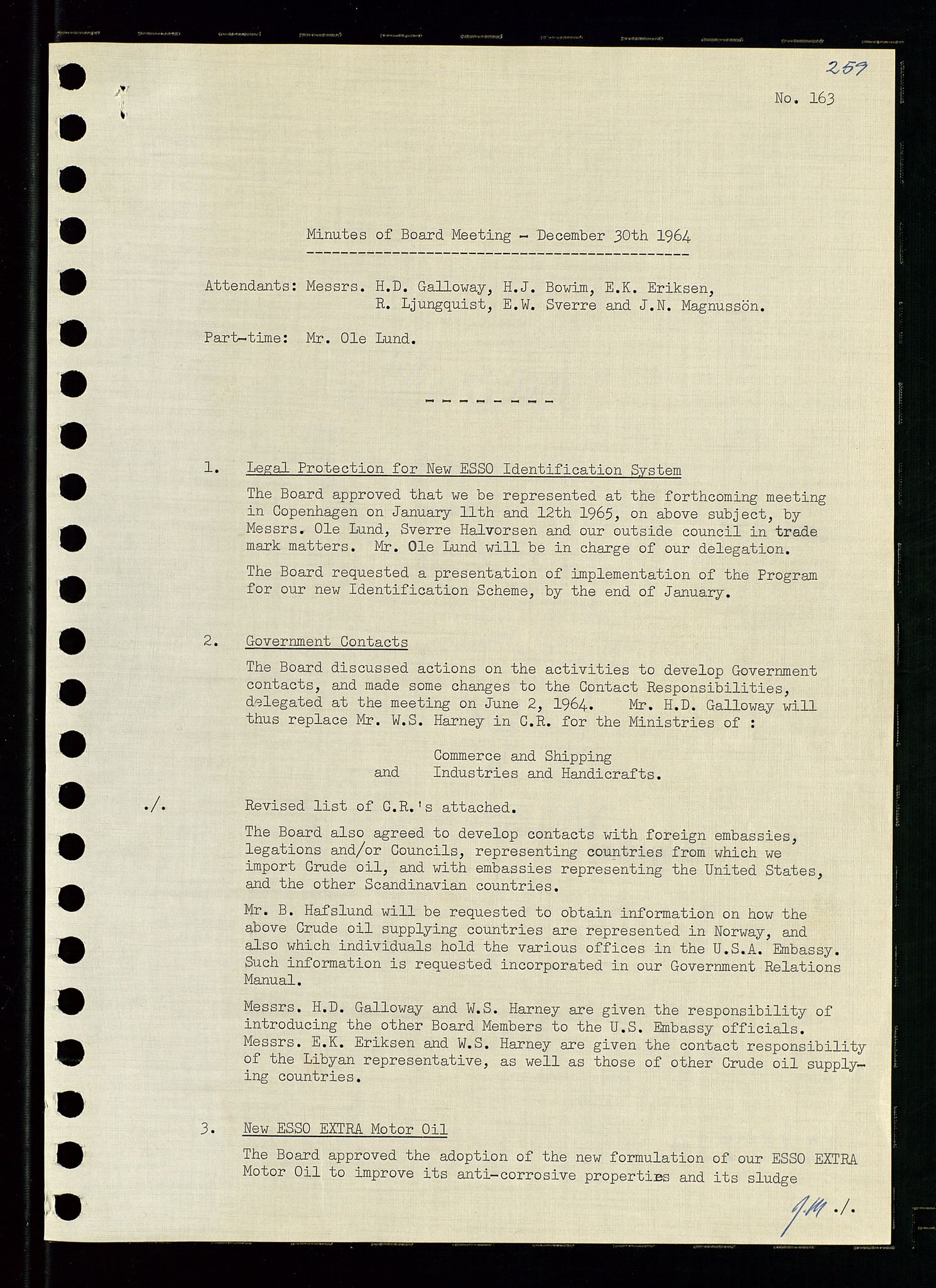Pa 0982 - Esso Norge A/S, SAST/A-100448/A/Aa/L0001/0004: Den administrerende direksjon Board minutes (styrereferater) / Den administrerende direksjon Board minutes (styrereferater), 1963-1964, p. 2