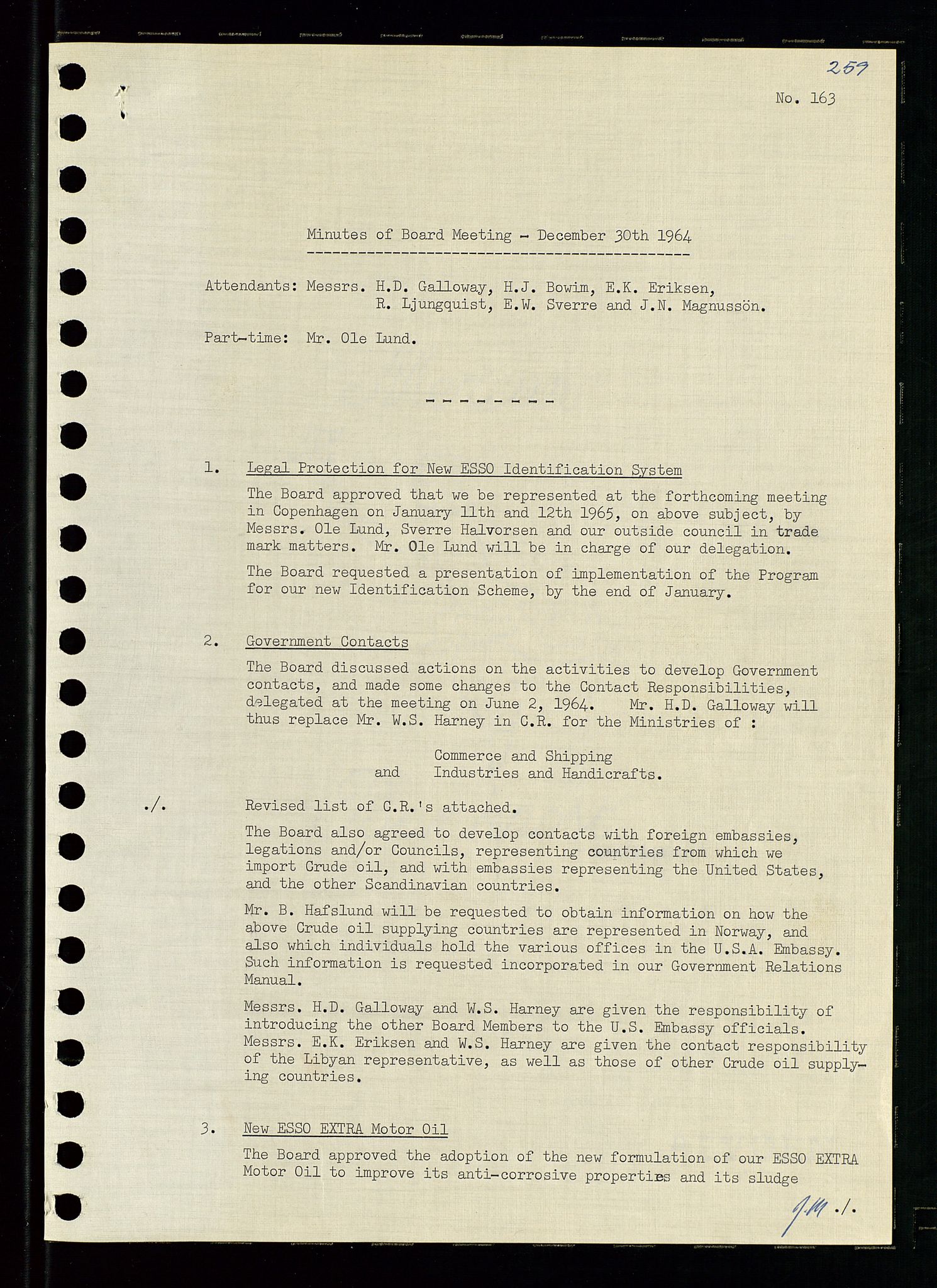 Pa 0982 - Esso Norge A/S, AV/SAST-A-100448/A/Aa/L0001/0004: Den administrerende direksjon Board minutes (styrereferater) / Den administrerende direksjon Board minutes (styrereferater), 1963-1964, p. 2