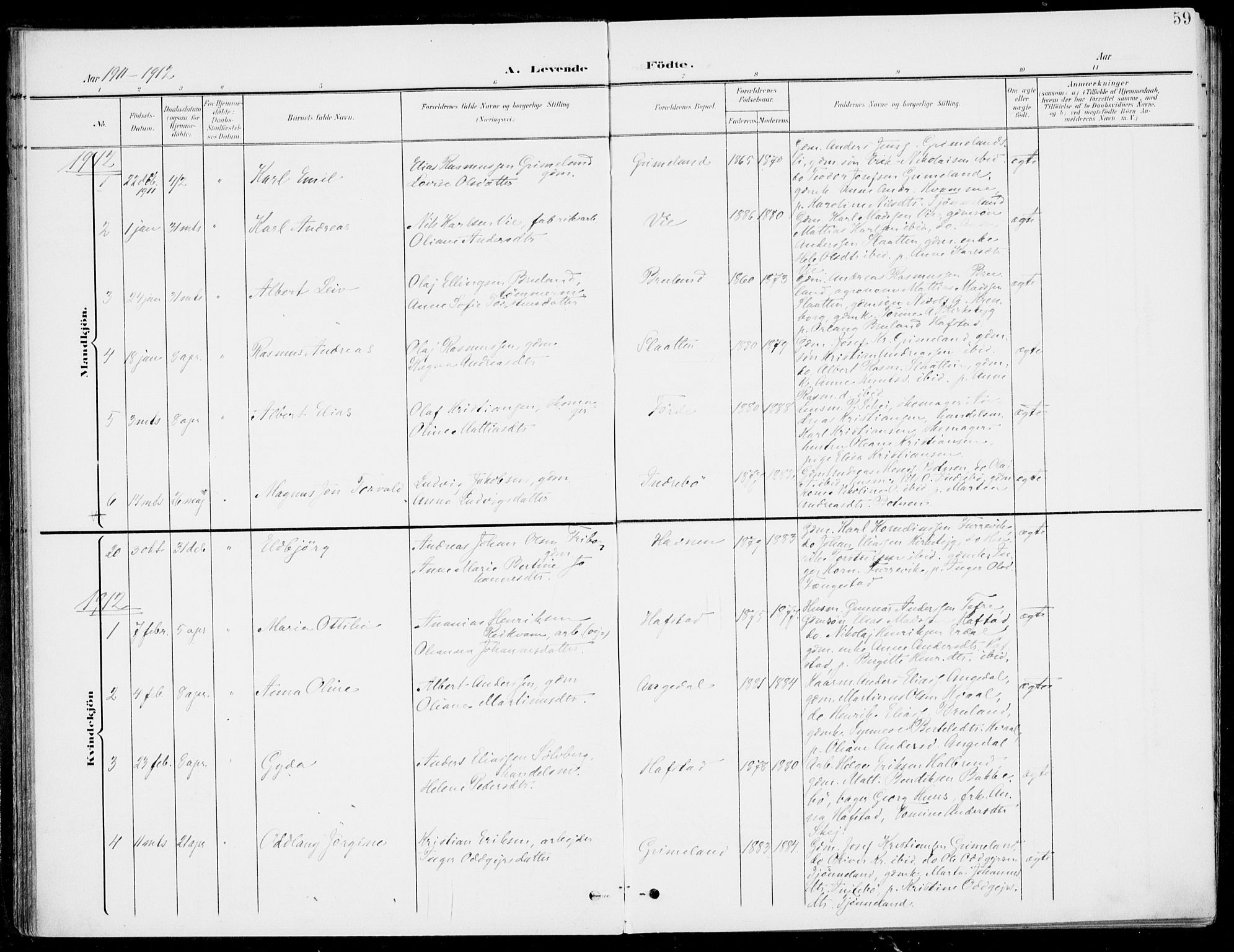 Førde sokneprestembete, AV/SAB-A-79901/H/Haa/Haab/L0002: Parish register (official) no. B  2, 1899-1920, p. 59