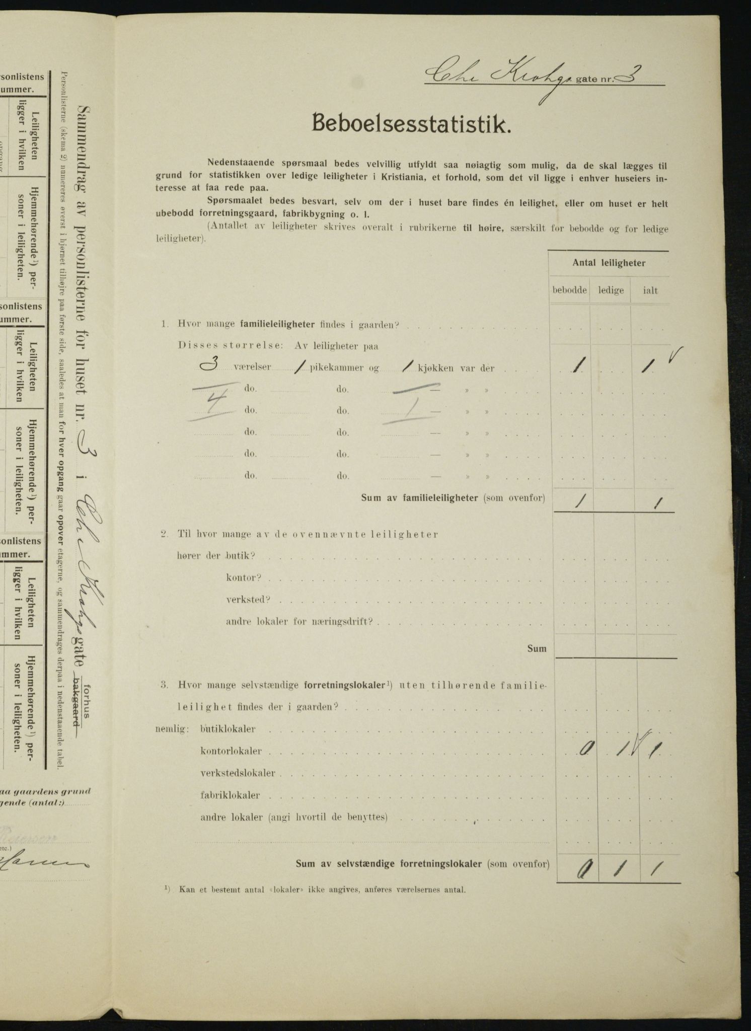 OBA, Municipal Census 1910 for Kristiania, 1910, p. 11237