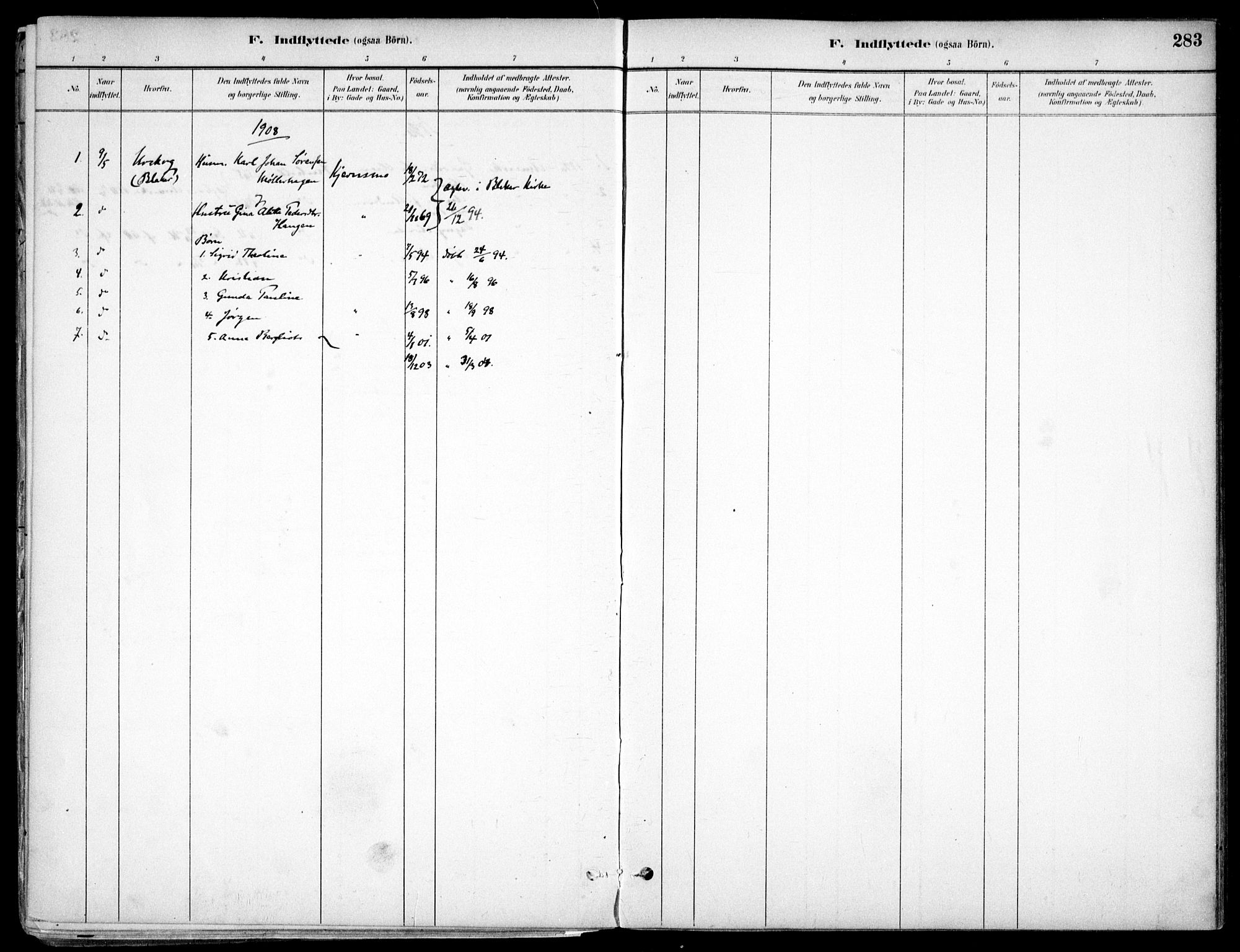 Nes prestekontor Kirkebøker, SAO/A-10410/F/Fc/L0002: Parish register (official) no. IIi 2, 1882-1916, p. 283