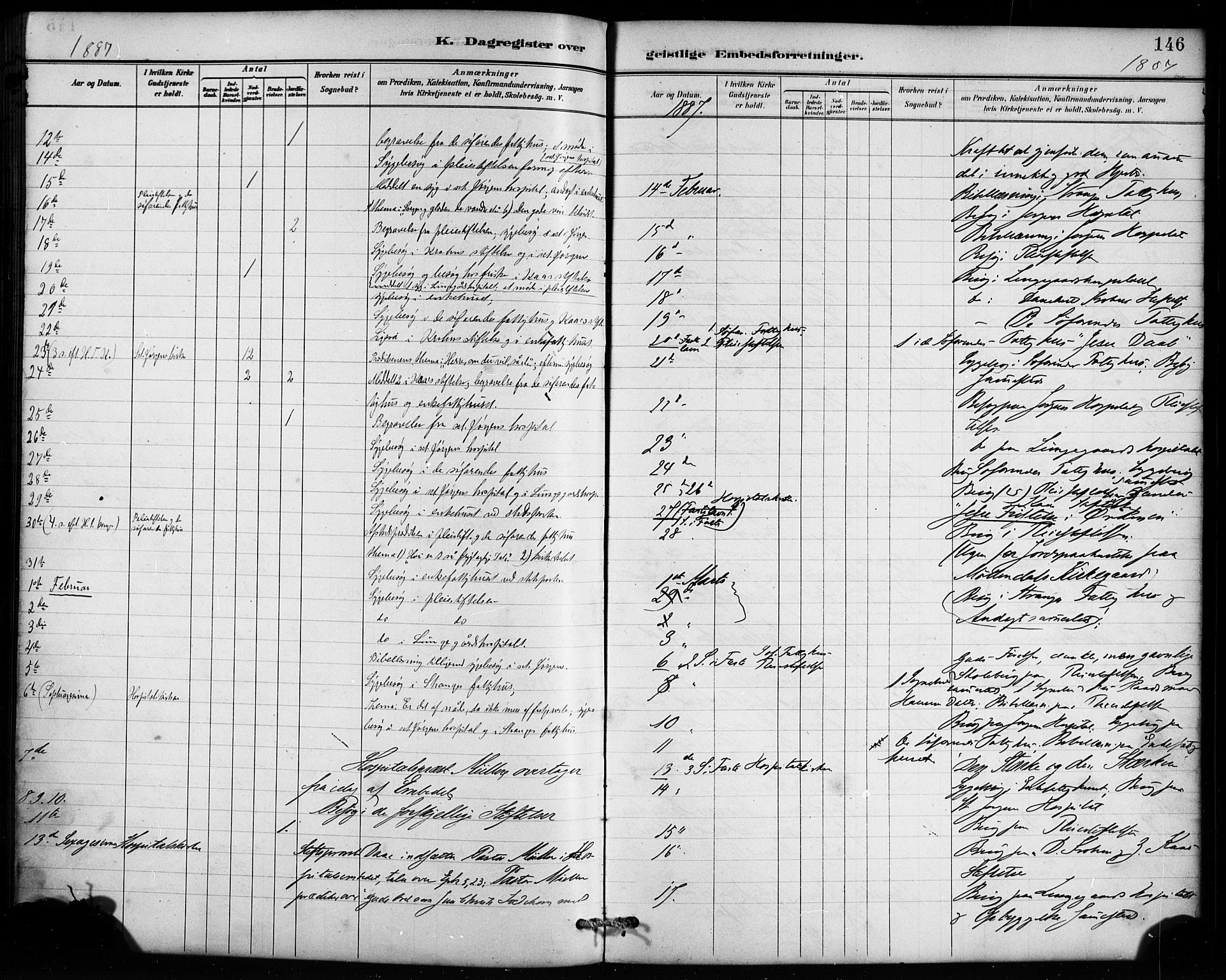 St. Jørgens hospital og Årstad sokneprestembete, SAB/A-99934: Parish register (official) no. A 13, 1886-1906, p. 146