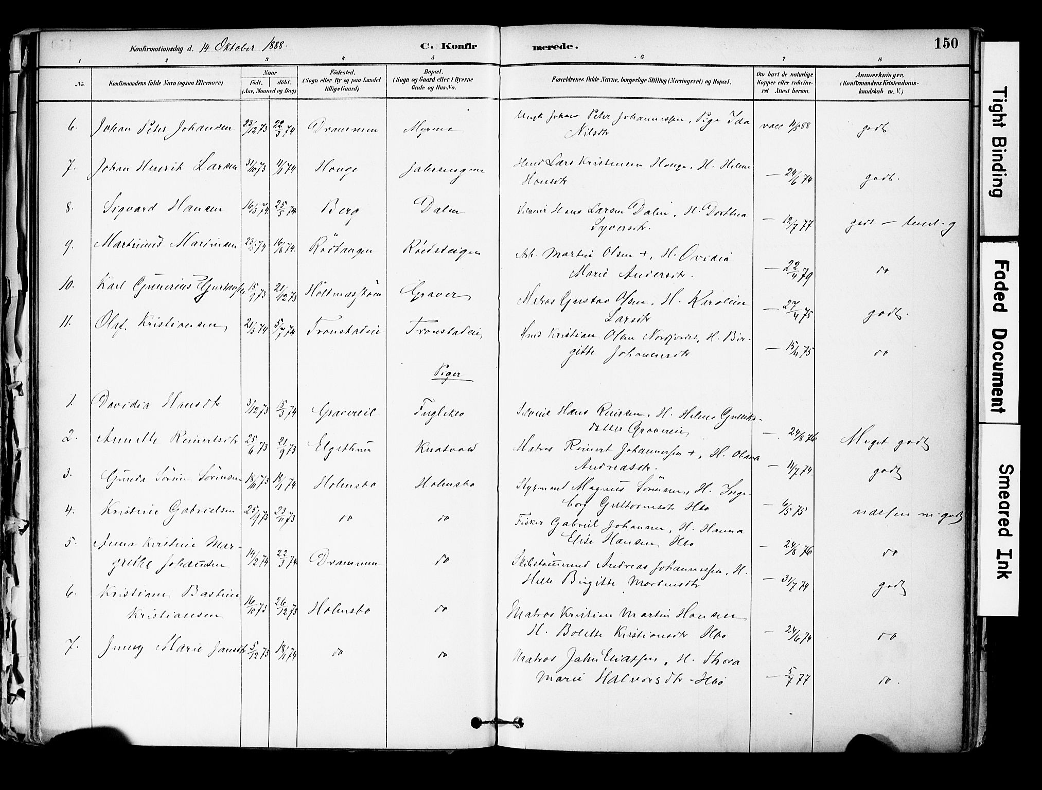 Hurum kirkebøker, SAKO/A-229/F/Fa/L0014: Parish register (official) no. 14, 1882-1895, p. 150