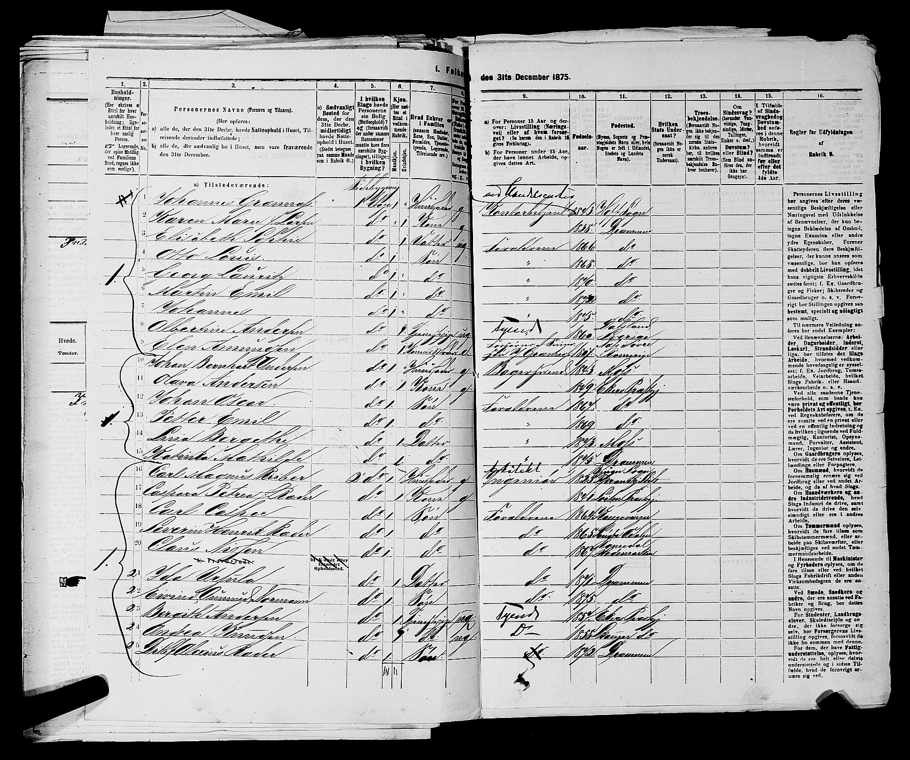 SAKO, 1875 census for 0602 Drammen, 1875, p. 1137