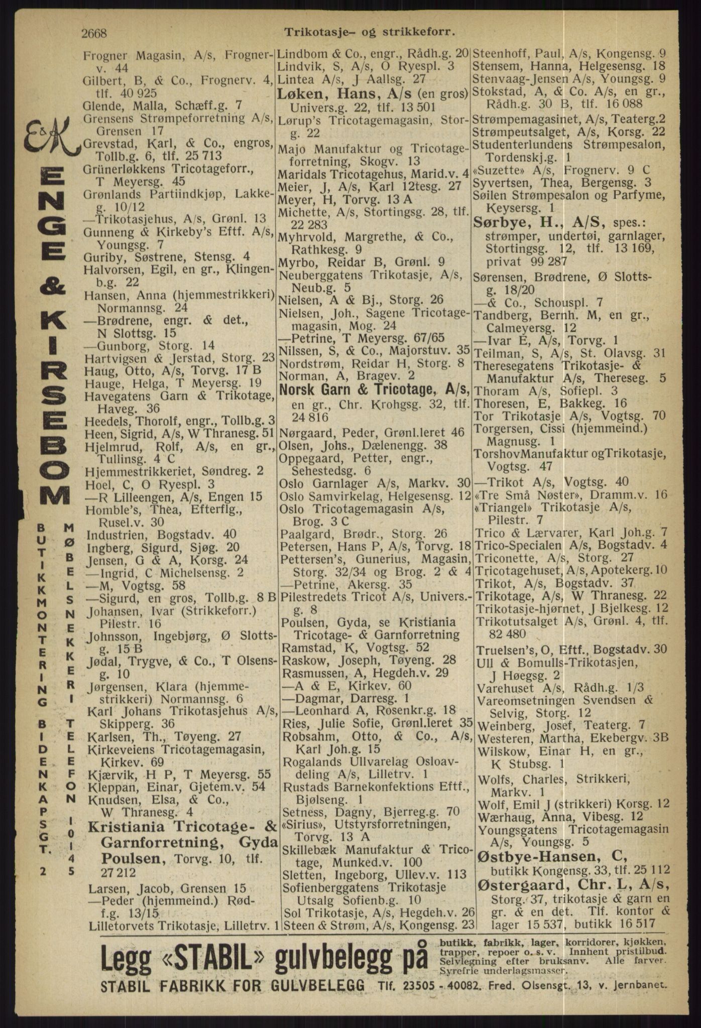 Kristiania/Oslo adressebok, PUBL/-, 1936, p. 2668
