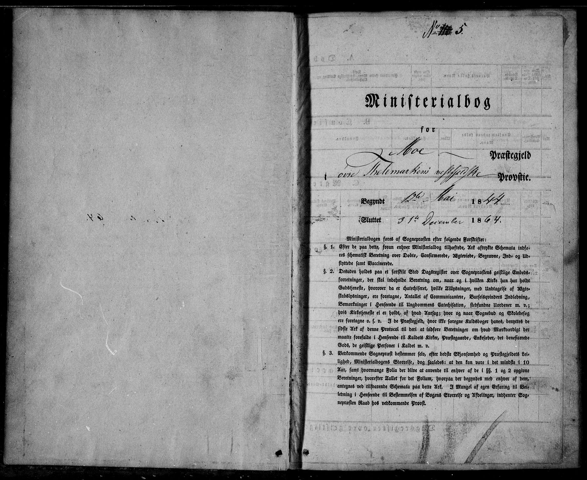 Mo kirkebøker, SAKO/A-286/F/Fa/L0005: Parish register (official) no. I 5, 1844-1864