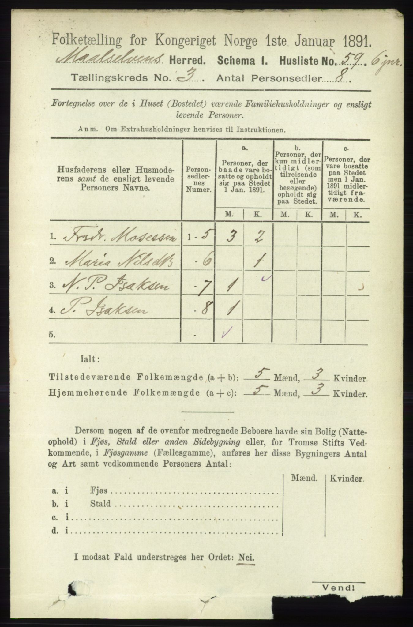 RA, 1891 census for 1924 Målselv, 1891, p. 588