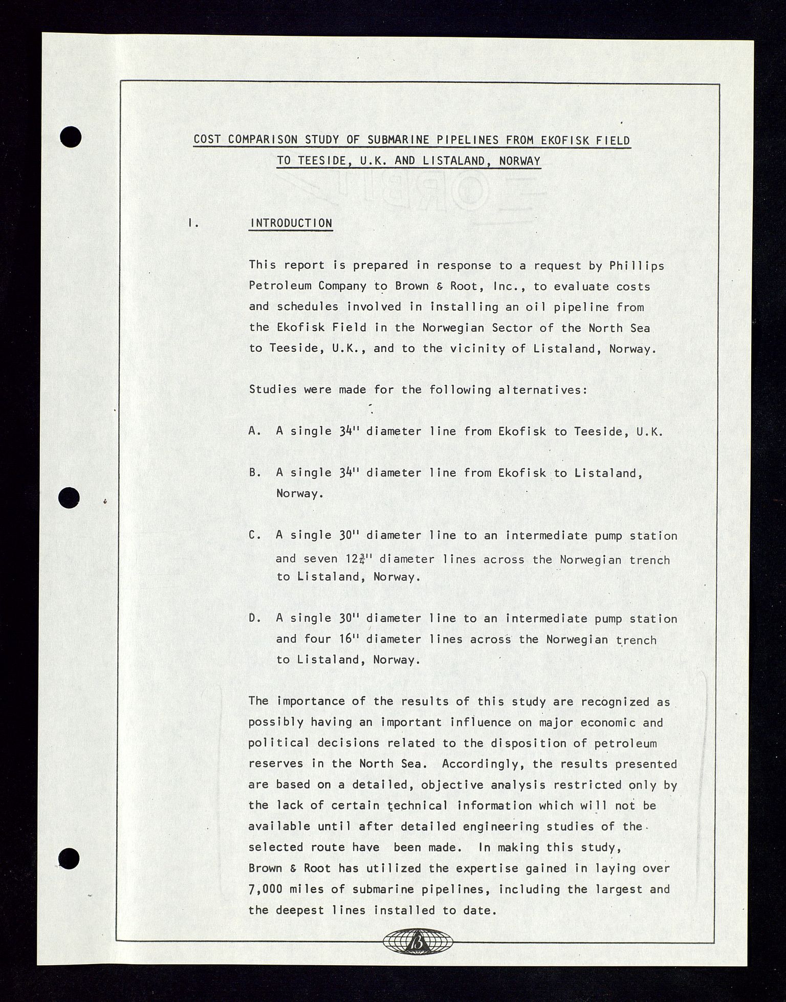 Industridepartementet, Oljekontoret, AV/SAST-A-101348/Dc/L0012: 742 Ekofisk prosjekt, prosjektstudier, div. protokoller ang oljeledning, 1971-1972