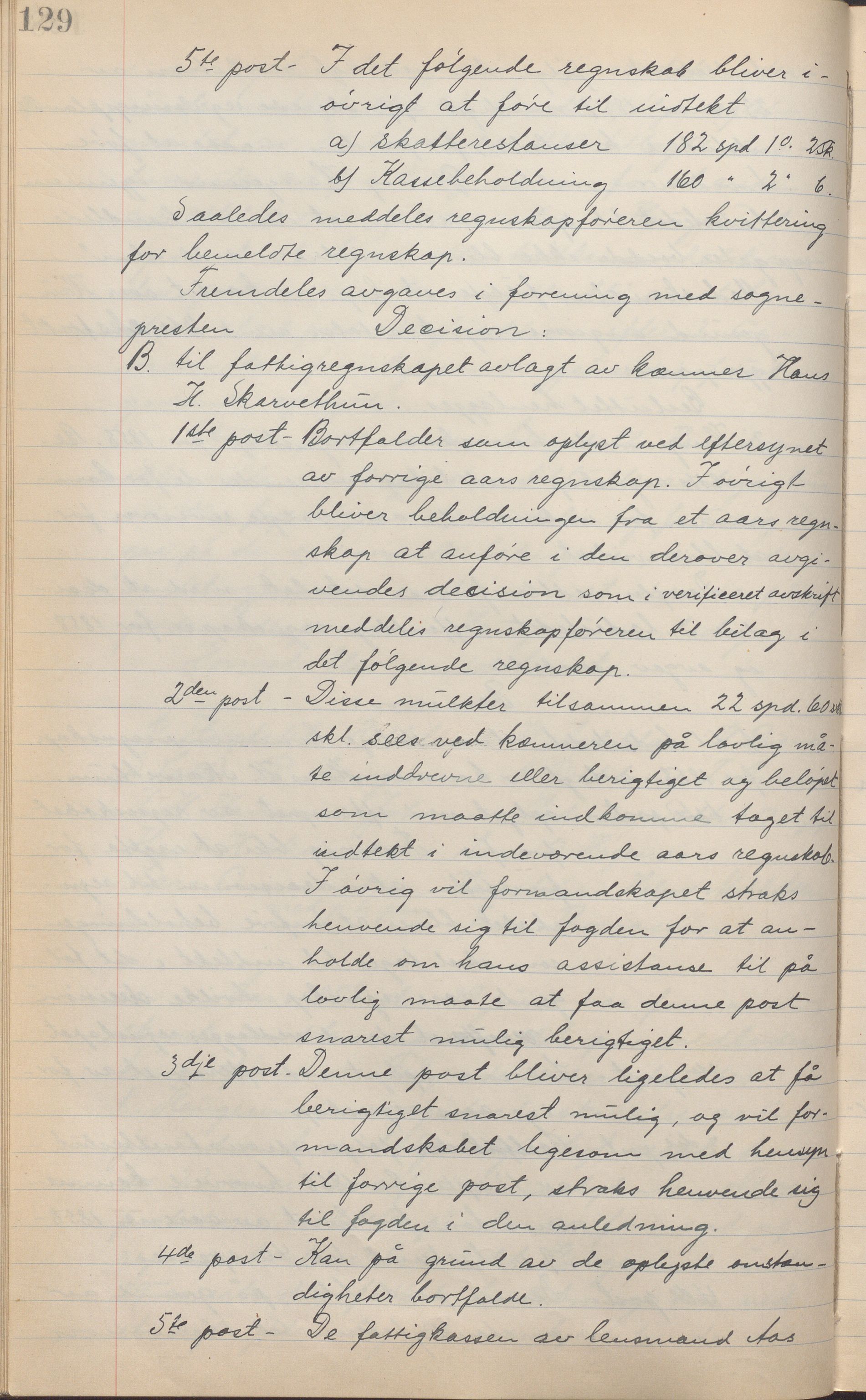 Haugesund kommune - Formannskapet, IKAR/X-0001/A/L0002: Transkribert møtebok, 1855-1874, p. 129