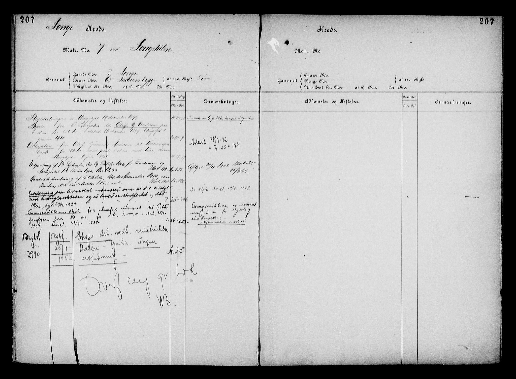 Arendal byfogd, AV/SAK-1222-0001/G/Ga/L0015: Mortgage register no. 13, 1860-1960, p. 207
