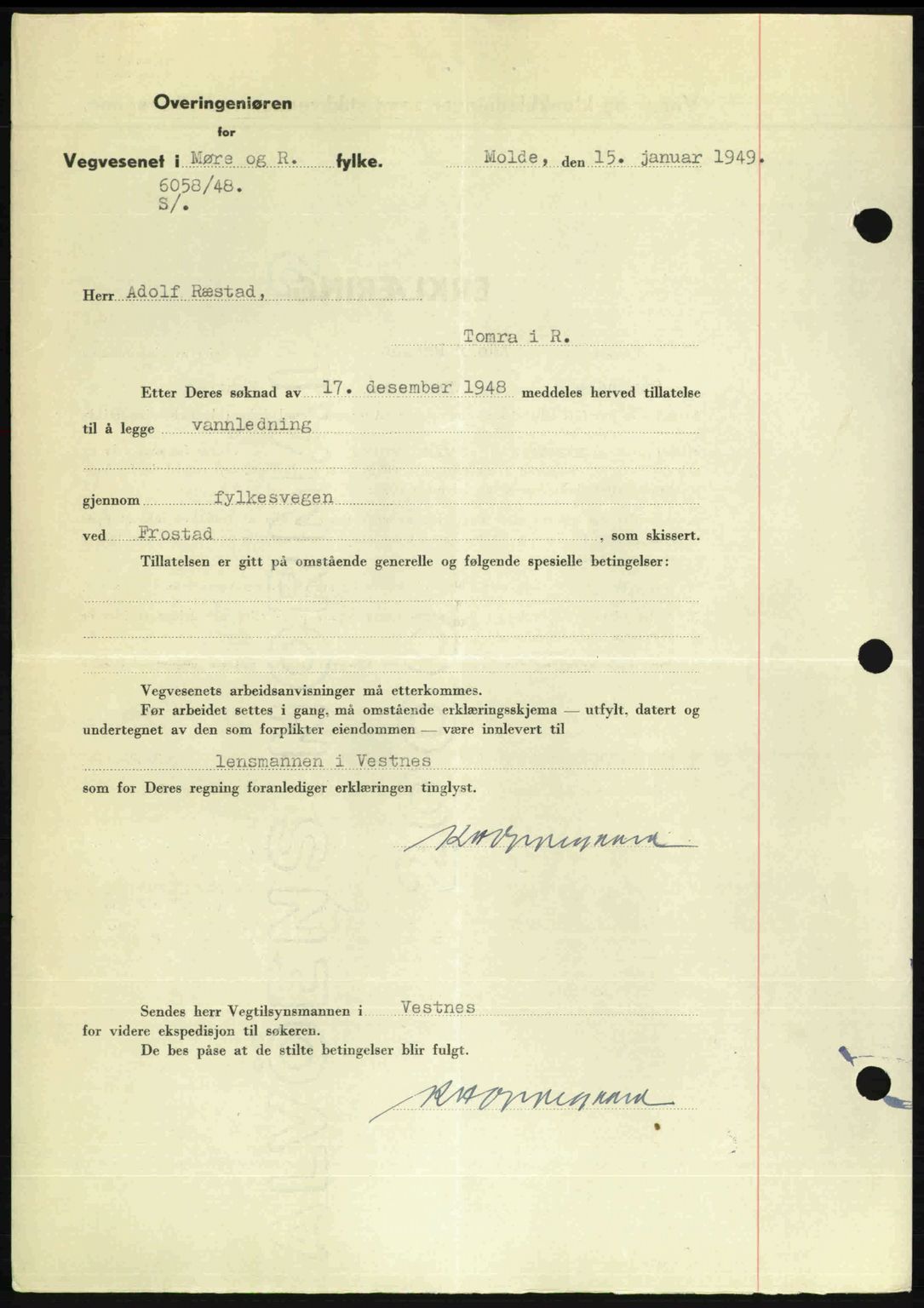 Romsdal sorenskriveri, AV/SAT-A-4149/1/2/2C: Mortgage book no. A28, 1948-1949, Diary no: : 271/1949