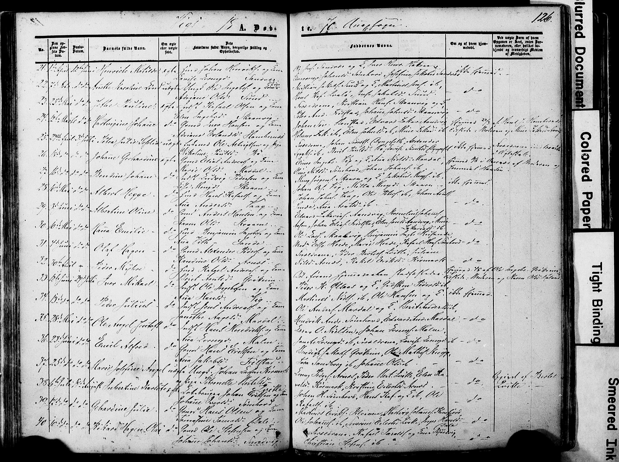 Ministerialprotokoller, klokkerbøker og fødselsregistre - Nordland, AV/SAT-A-1459/812/L0176: Parish register (official) no. 812A05, 1834-1874, p. 126