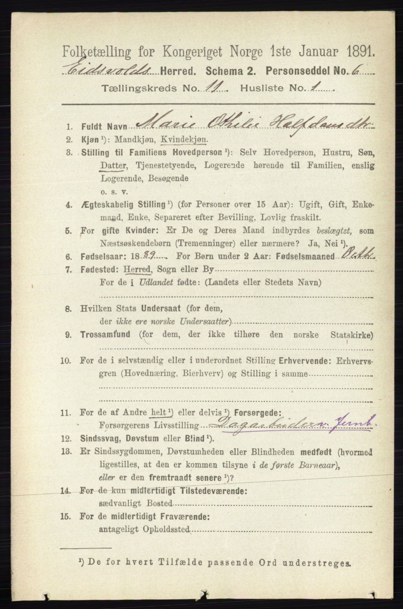 RA, 1891 census for 0237 Eidsvoll, 1891, p. 7689