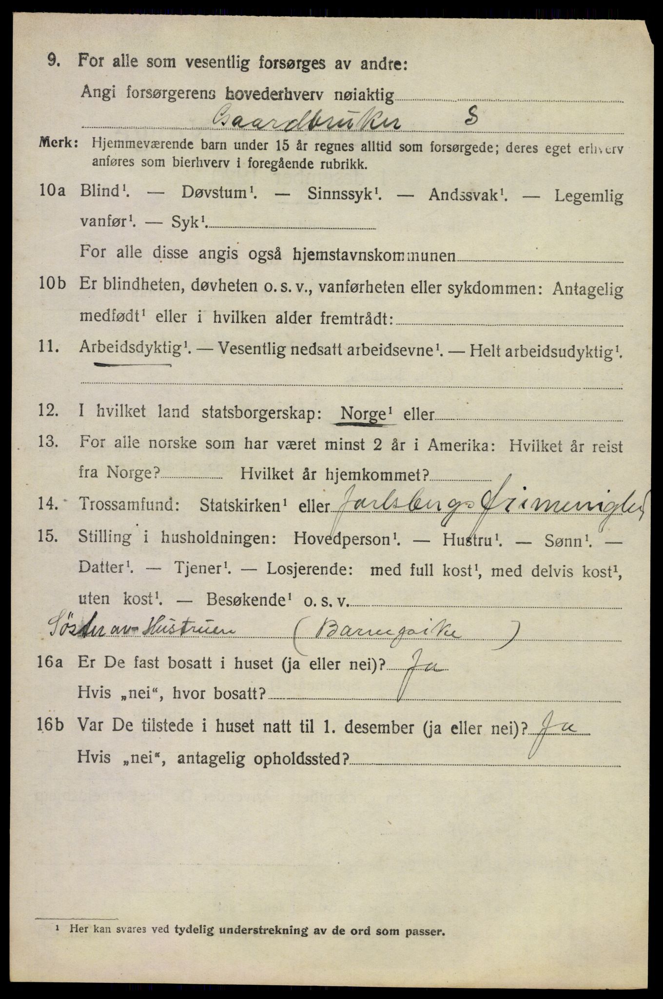 SAKO, 1920 census for Våle, 1920, p. 5533