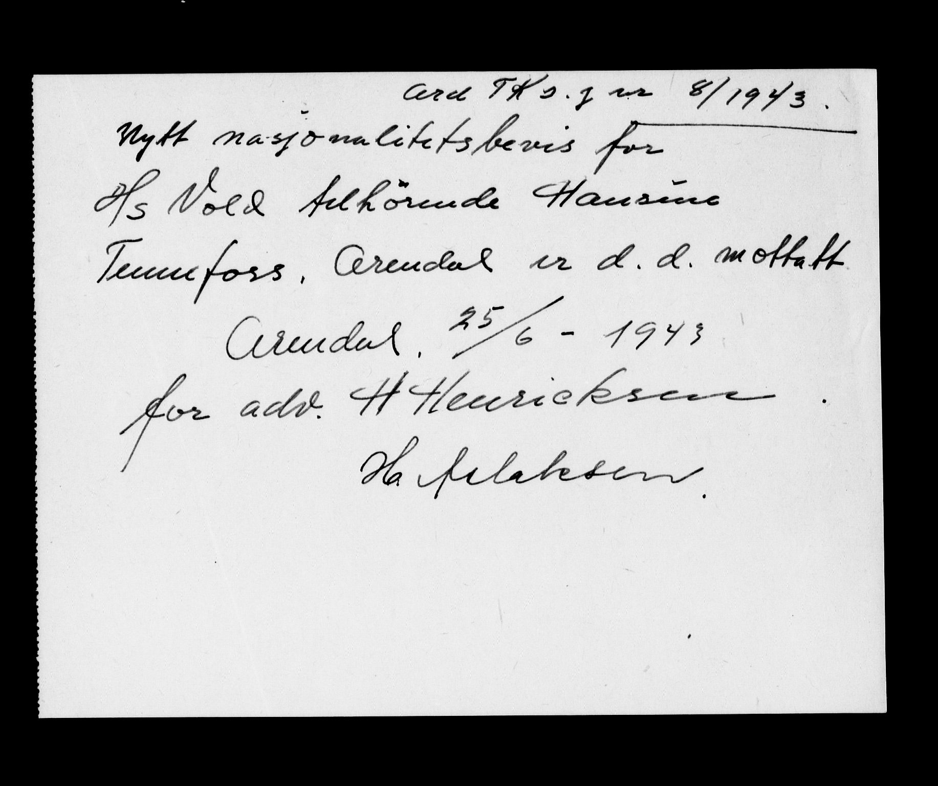 Arendal tollsted, SAK/1351-0003/H/Ha/L0896: Legitimasjonsbevis for fartøyer i innenriksfart, 1886-1948, p. 675