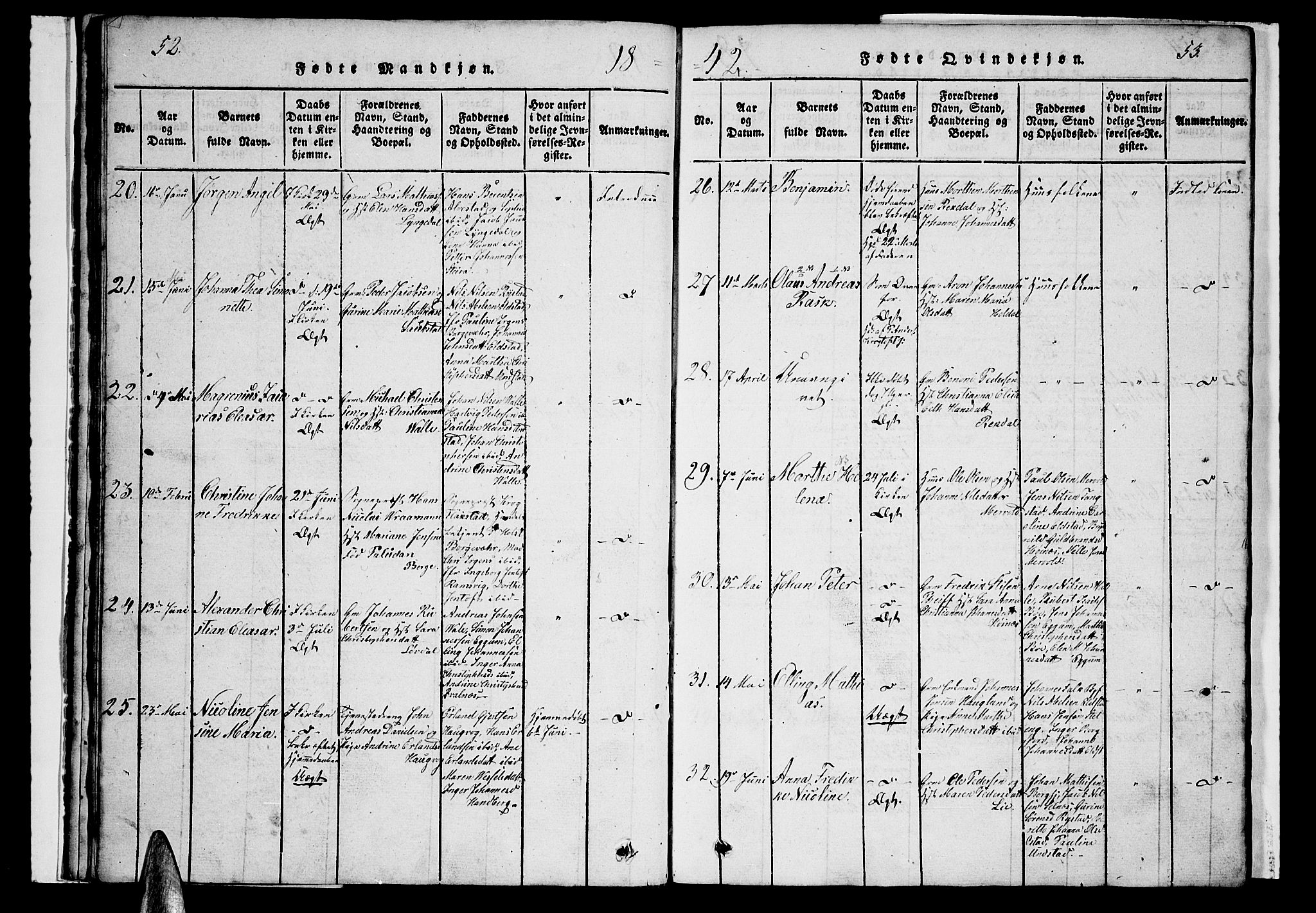 Ministerialprotokoller, klokkerbøker og fødselsregistre - Nordland, AV/SAT-A-1459/880/L1139: Parish register (copy) no. 880C01, 1836-1857, p. 52-53