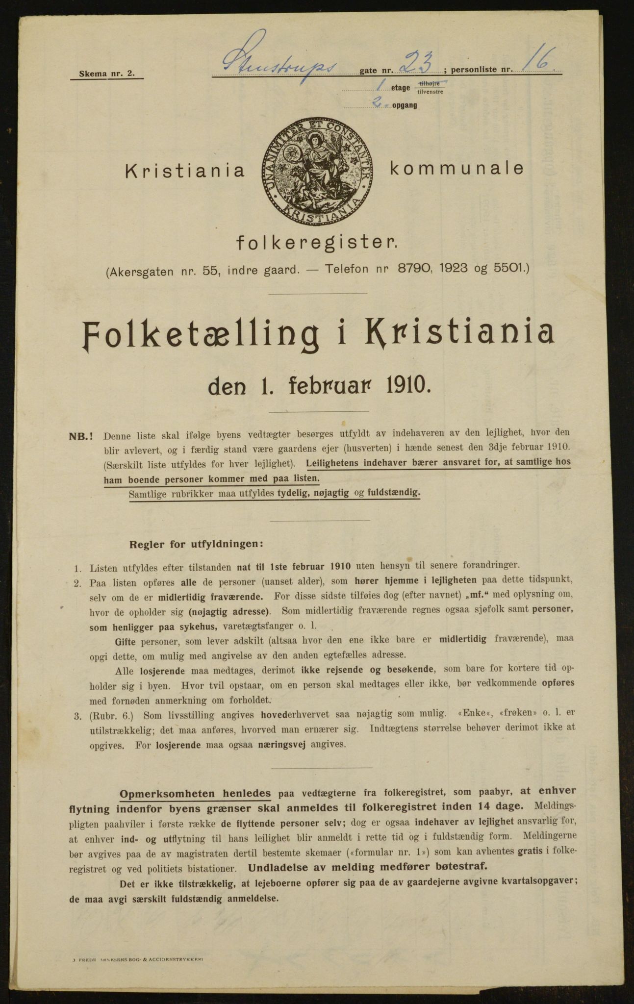 OBA, Municipal Census 1910 for Kristiania, 1910, p. 96334