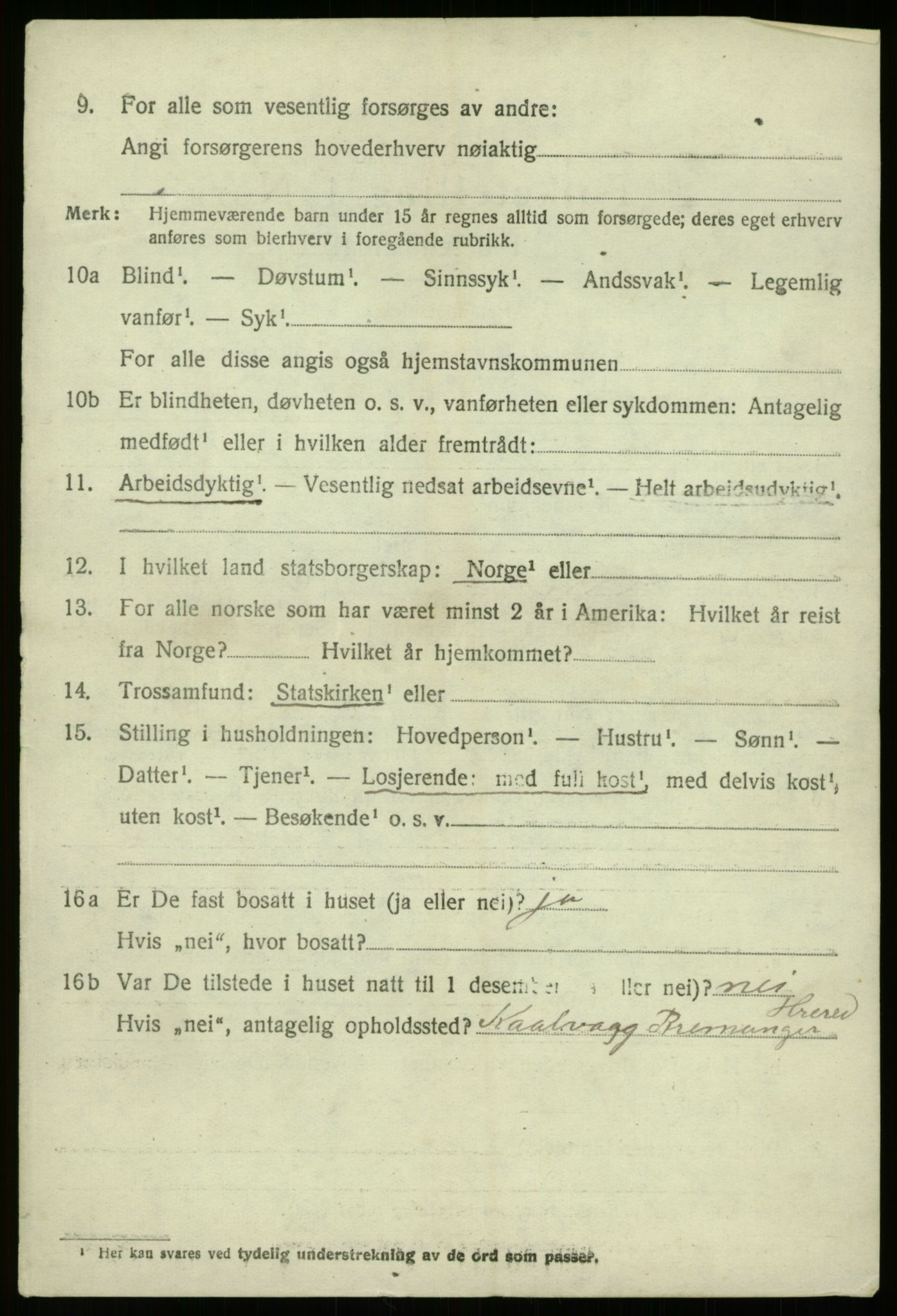 SAB, 1920 census for Davik, 1920, p. 5088