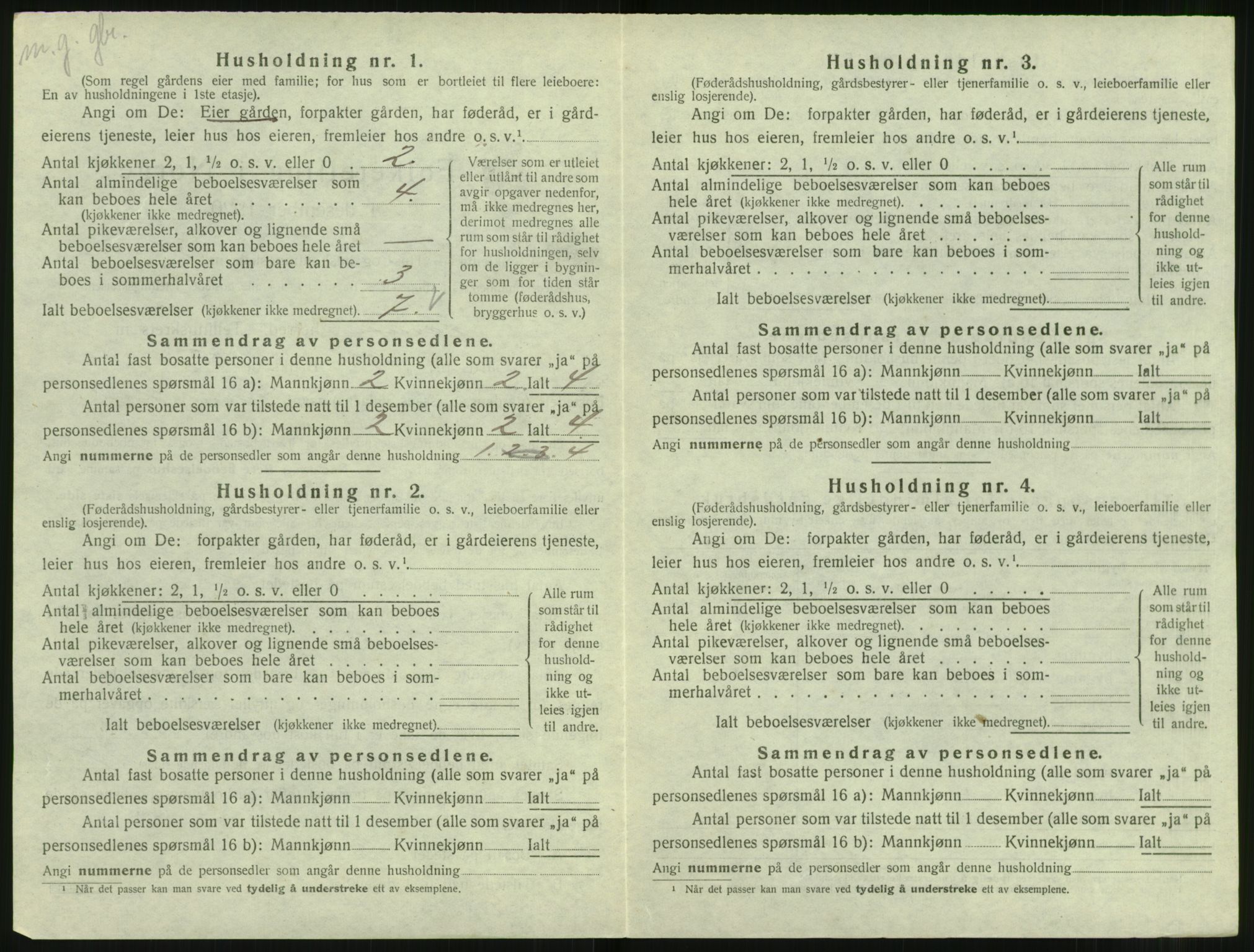 SAT, 1920 census for Hareid, 1920, p. 398