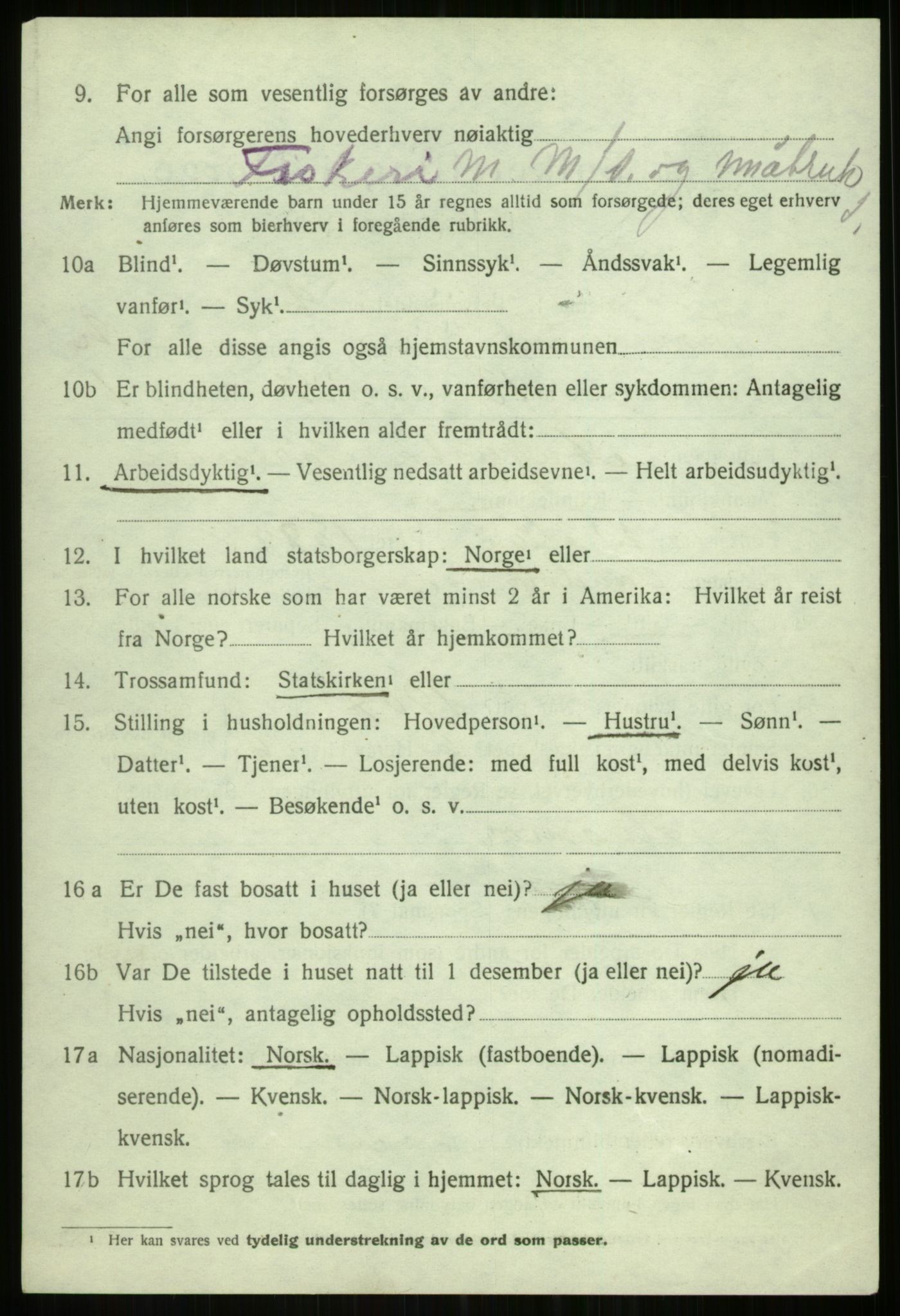 SATØ, 1920 census for Tromsøysund, 1920, p. 2539