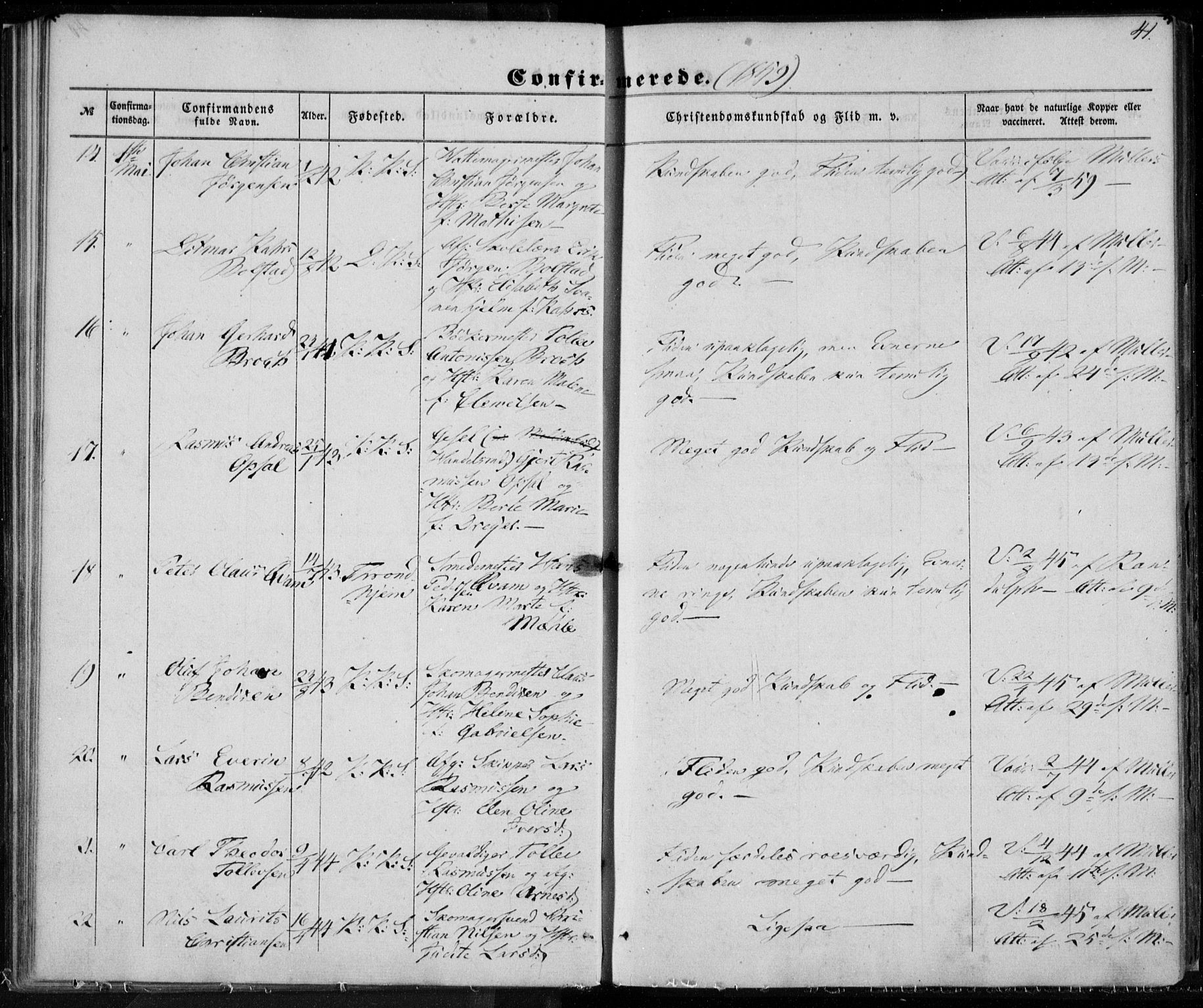 Korskirken sokneprestembete, SAB/A-76101/H/Haa/L0027: Parish register (official) no. C 3, 1854-1868, p. 41