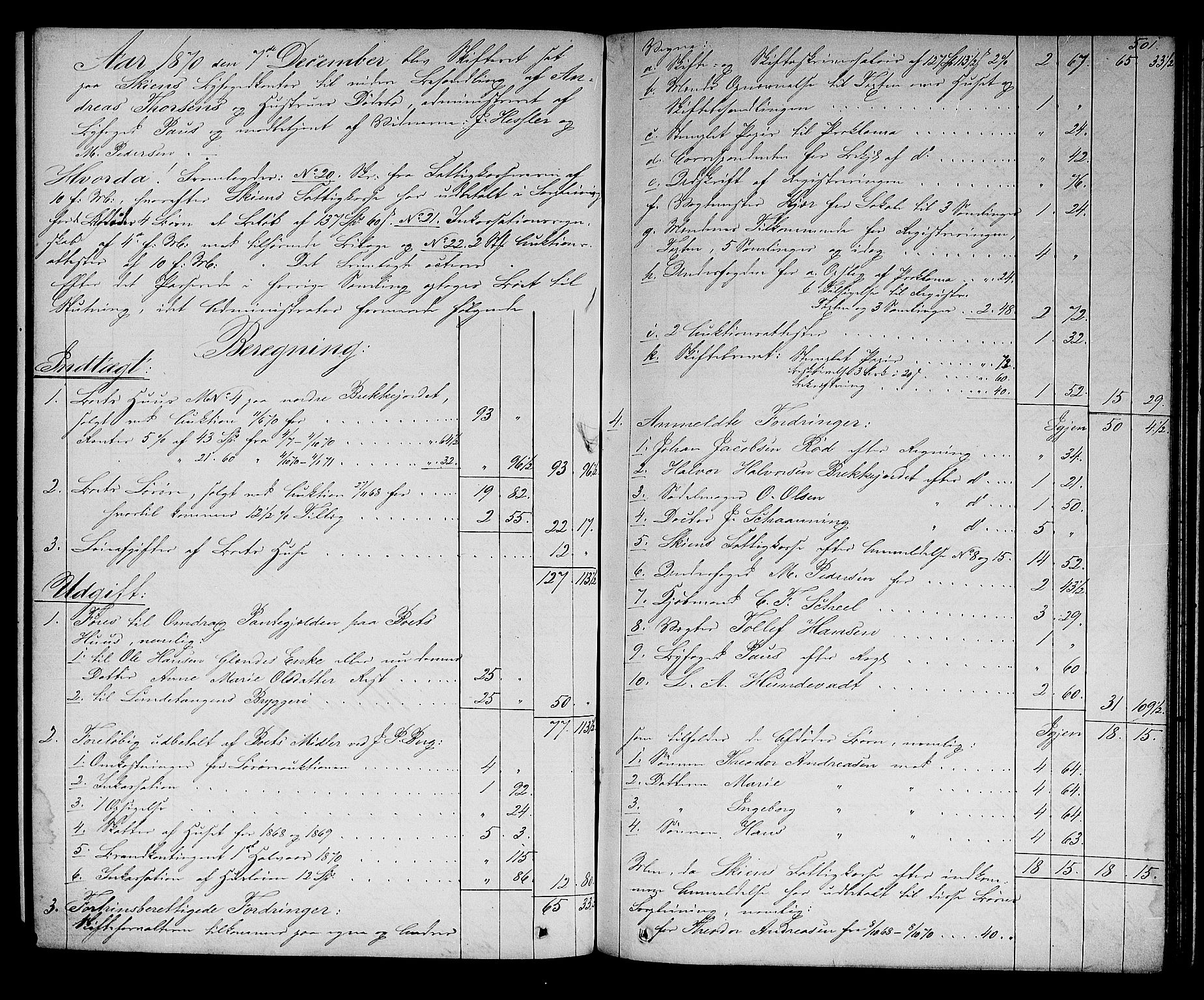Skien byfogd, AV/SAKO-A-219/H/Hd/L0010: Skifteforhandlingsprotokoll, 1862-1880, p. 500-501