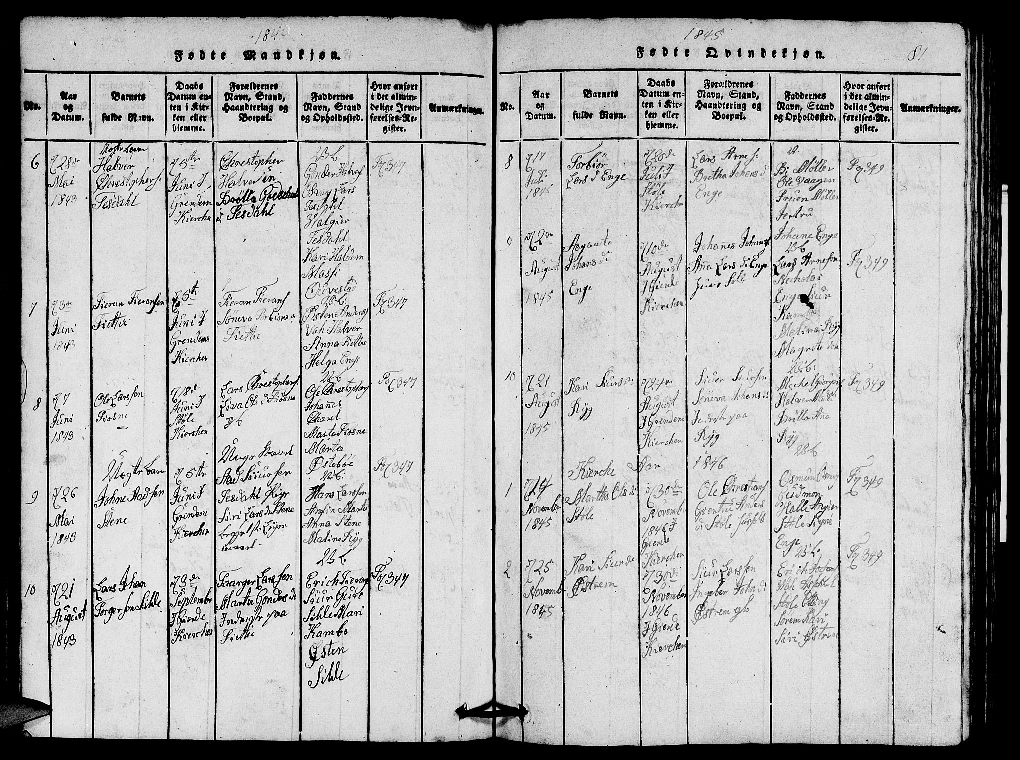 Etne sokneprestembete, SAB/A-75001/H/Hab: Parish register (copy) no. A 1, 1815-1849, p. 81