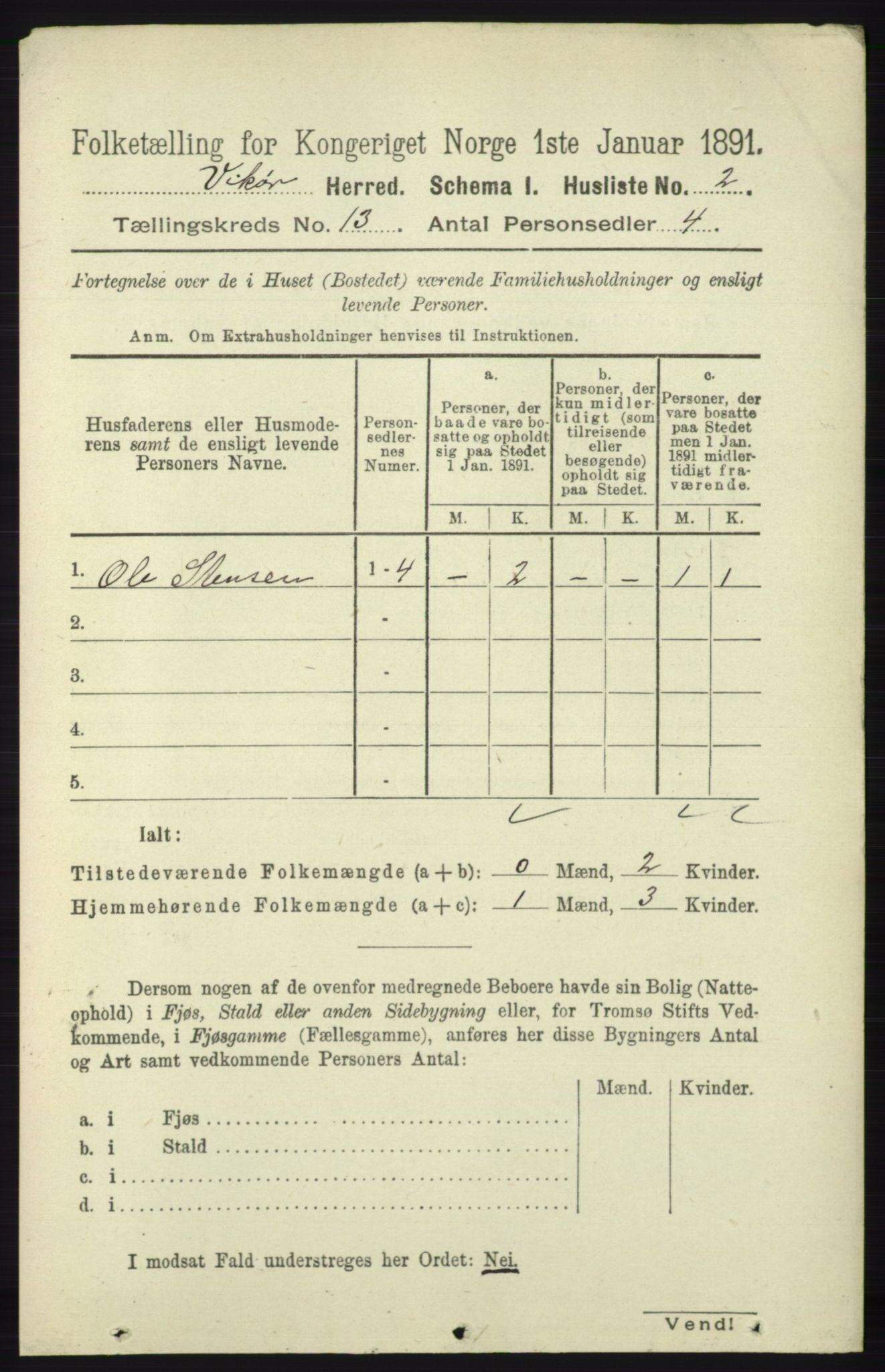 RA, 1891 census for 1238 Vikør, 1891, p. 3563