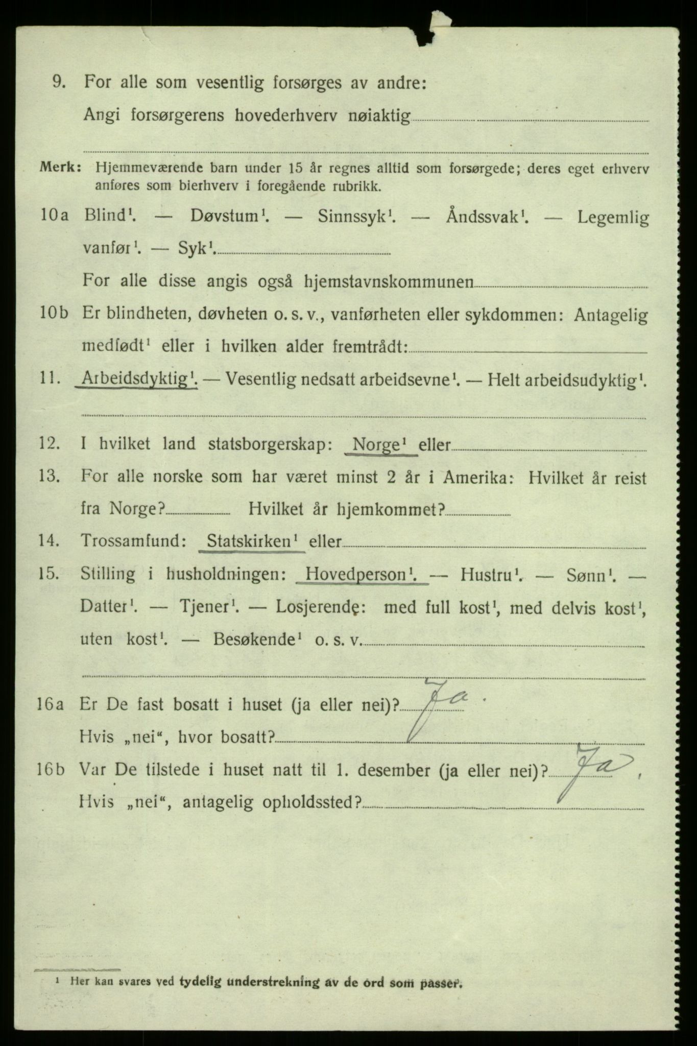 SAB, 1920 census for Vik, 1920, p. 7092