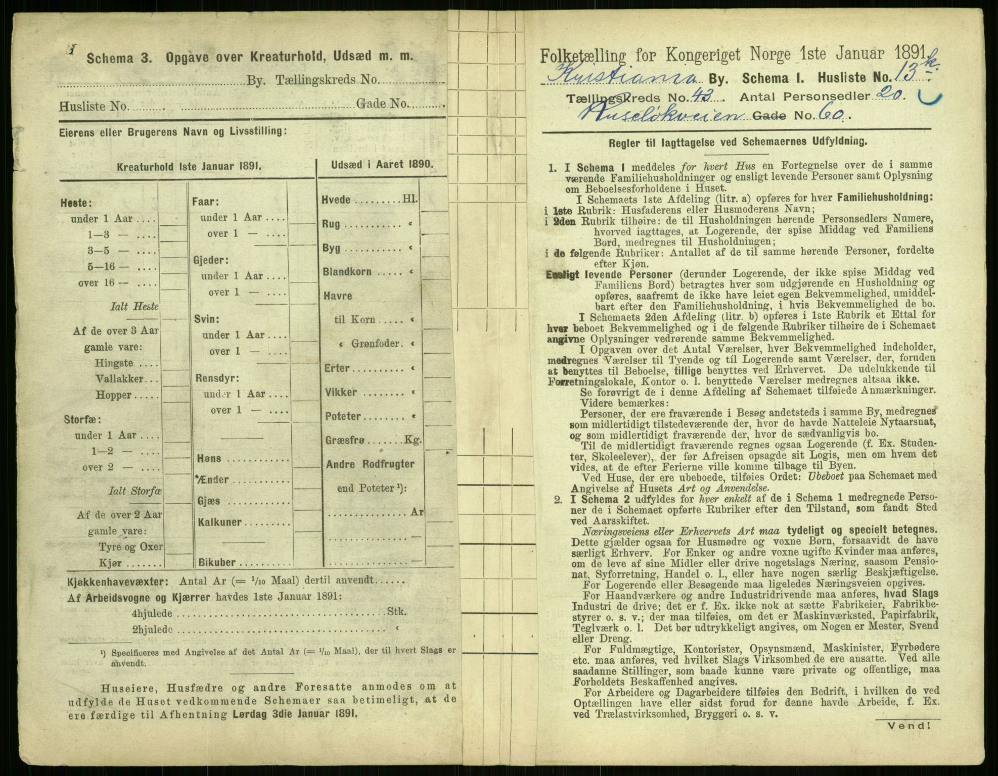 RA, 1891 census for 0301 Kristiania, 1891, p. 25564