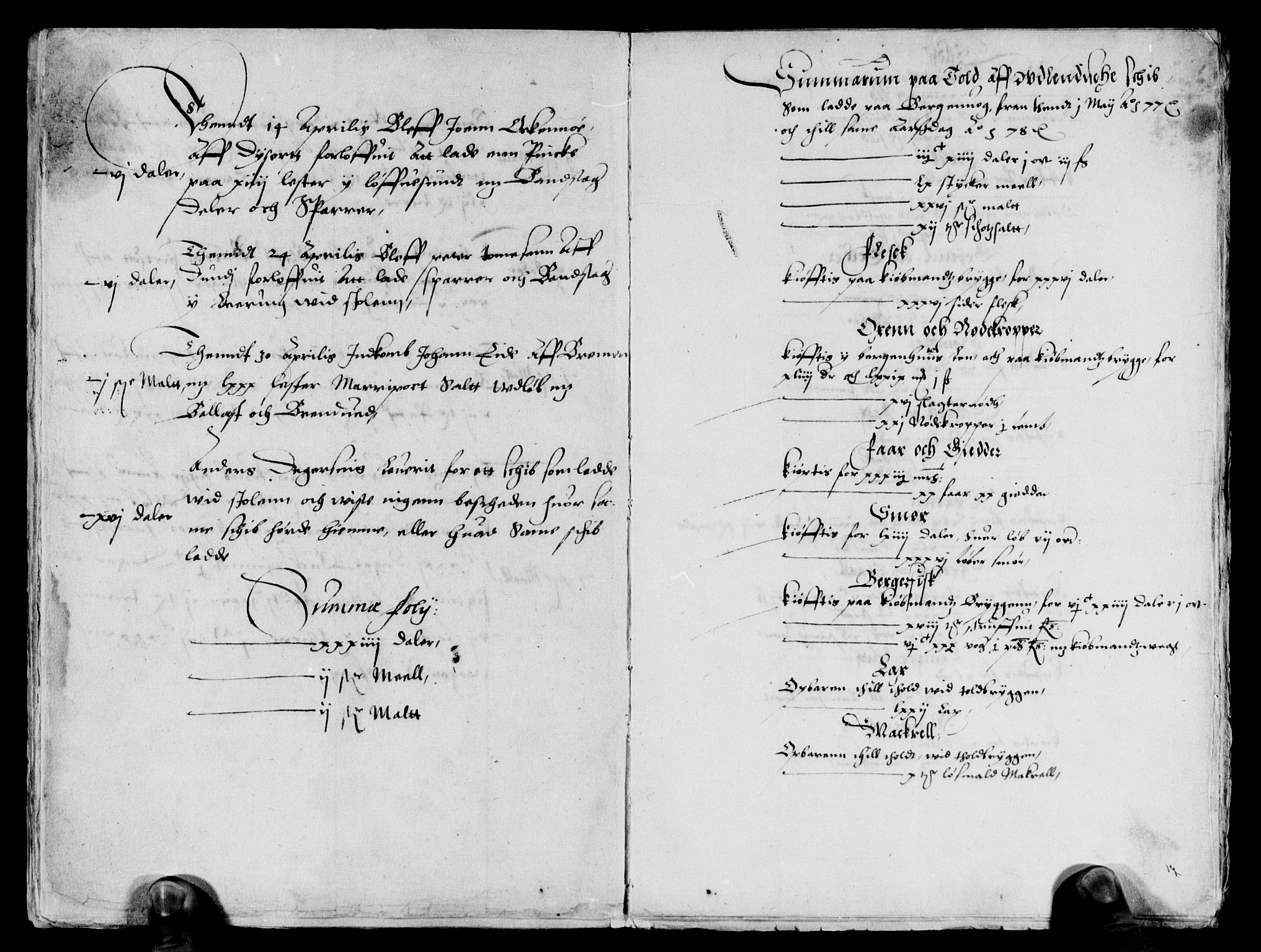Rentekammeret inntil 1814, Reviderte regnskaper, Lensregnskaper, AV/RA-EA-5023/R/Rb/Rbt/L0001: Bergenhus len, 1577-1598