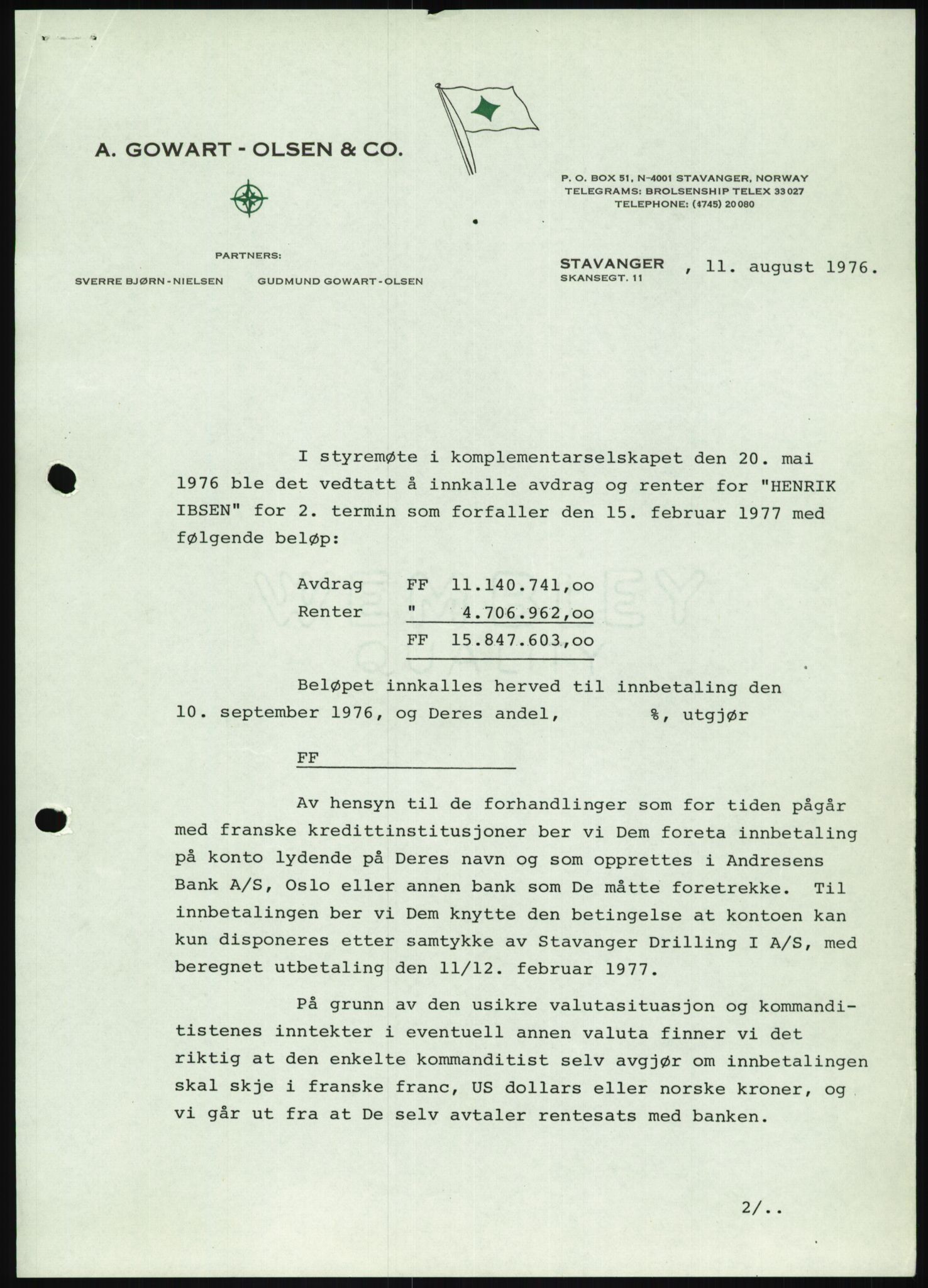 Pa 1503 - Stavanger Drilling AS, AV/SAST-A-101906/D/L0006: Korrespondanse og saksdokumenter, 1974-1984, p. 1194