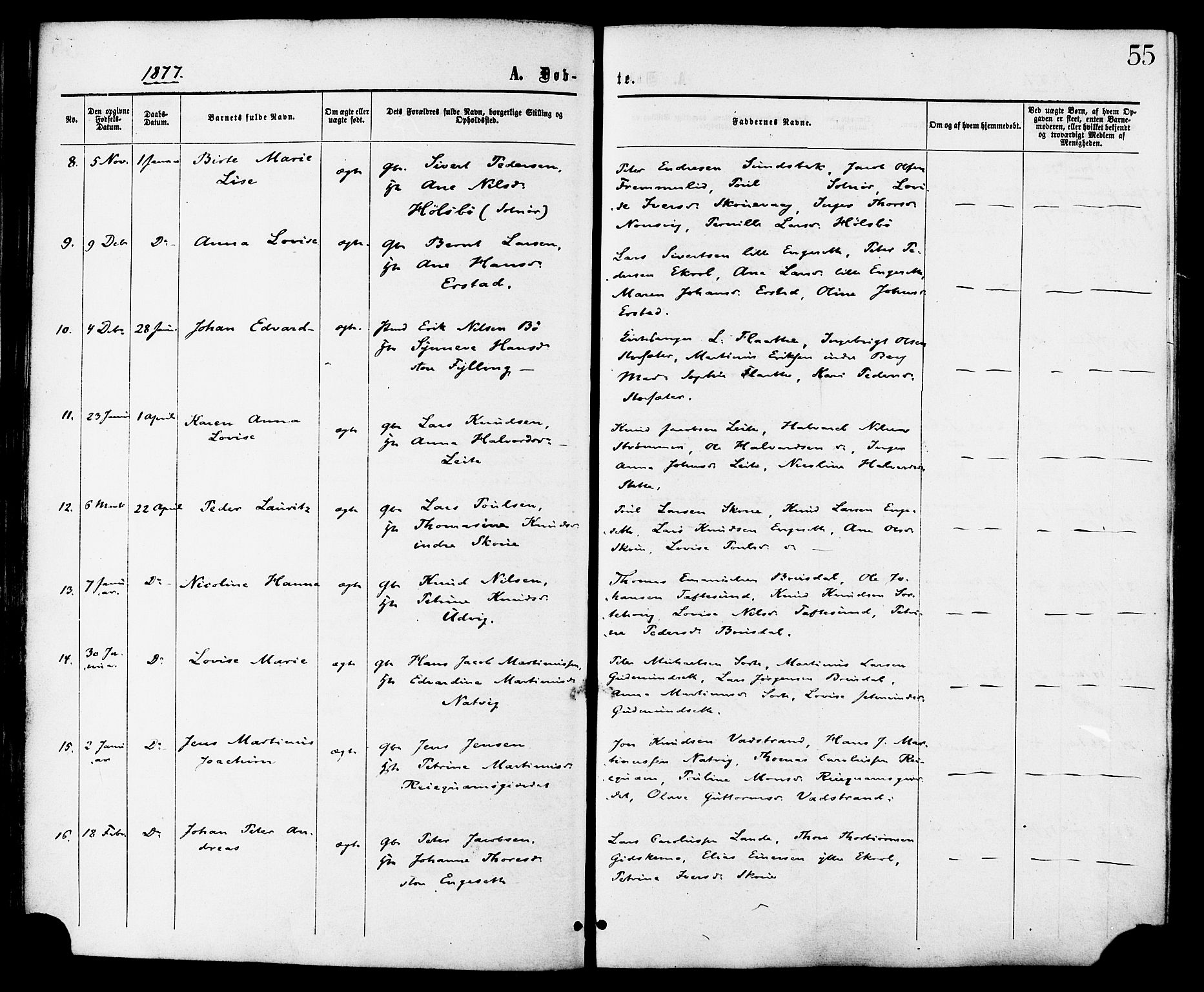 Ministerialprotokoller, klokkerbøker og fødselsregistre - Møre og Romsdal, AV/SAT-A-1454/524/L0355: Parish register (official) no. 524A07, 1864-1879, p. 55