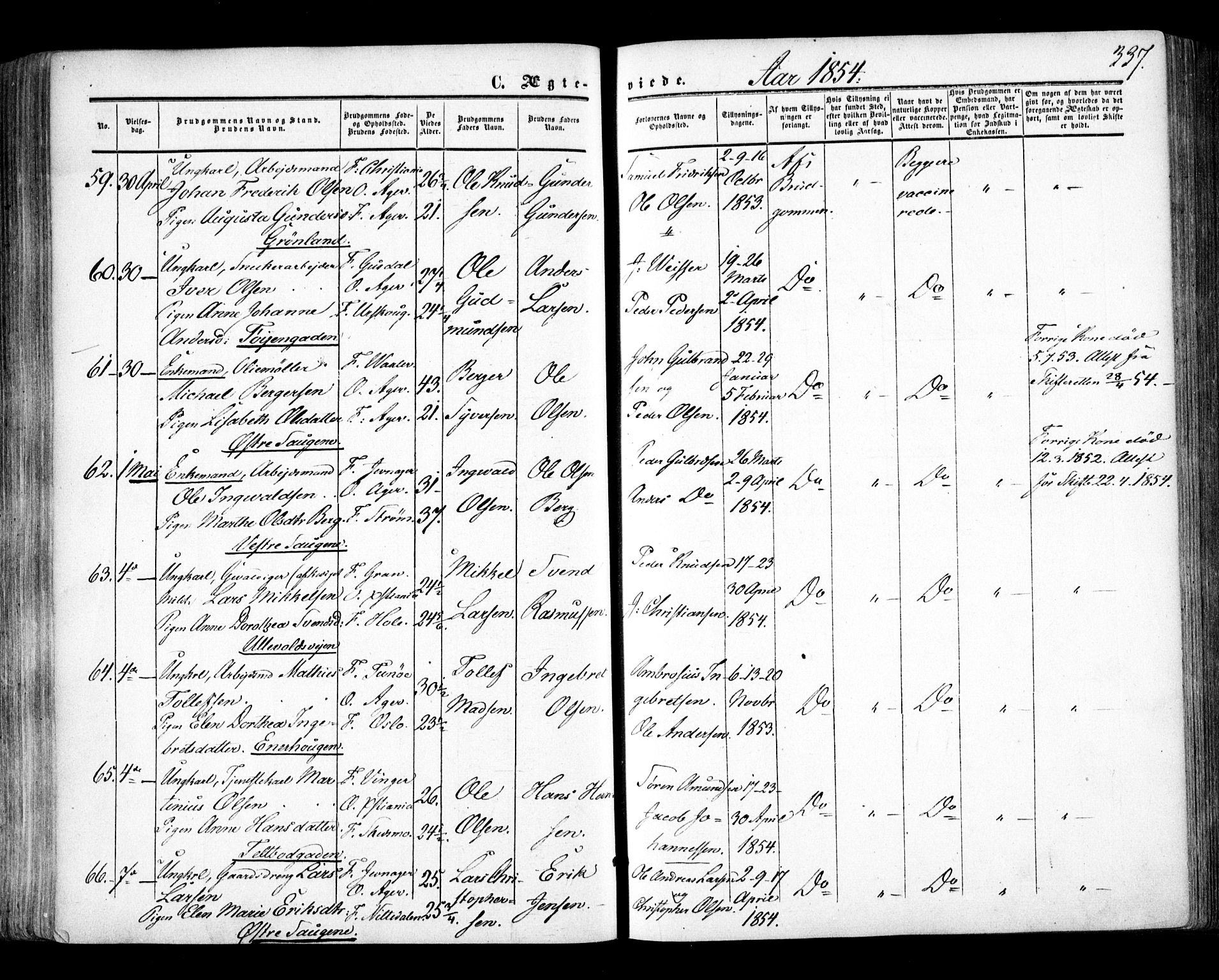 Aker prestekontor kirkebøker, SAO/A-10861/F/L0020: Parish register (official) no. 20, 1853-1857, p. 337