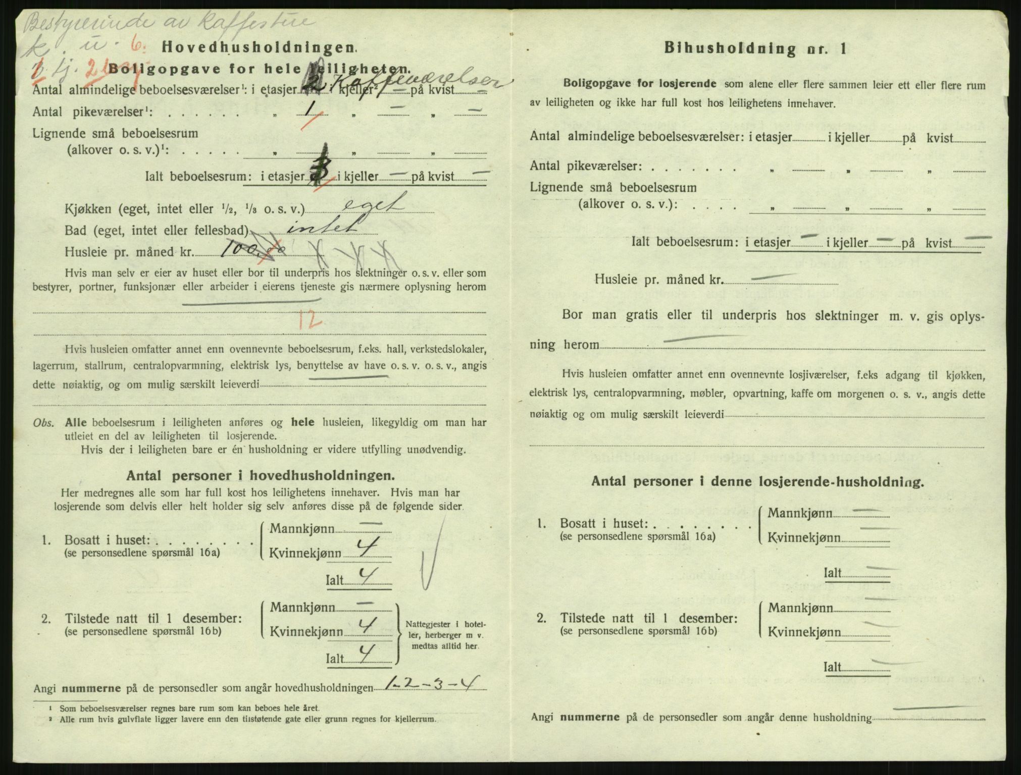 SAH, 1920 census for Lillehammer, 1920, p. 2587