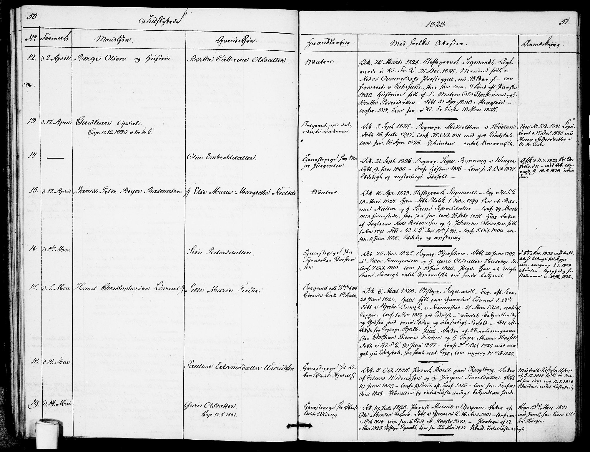 Garnisonsmenigheten Kirkebøker, AV/SAO-A-10846/F/Fa/L0005: Parish register (official) no. 5, 1824-1830, p. 50-51