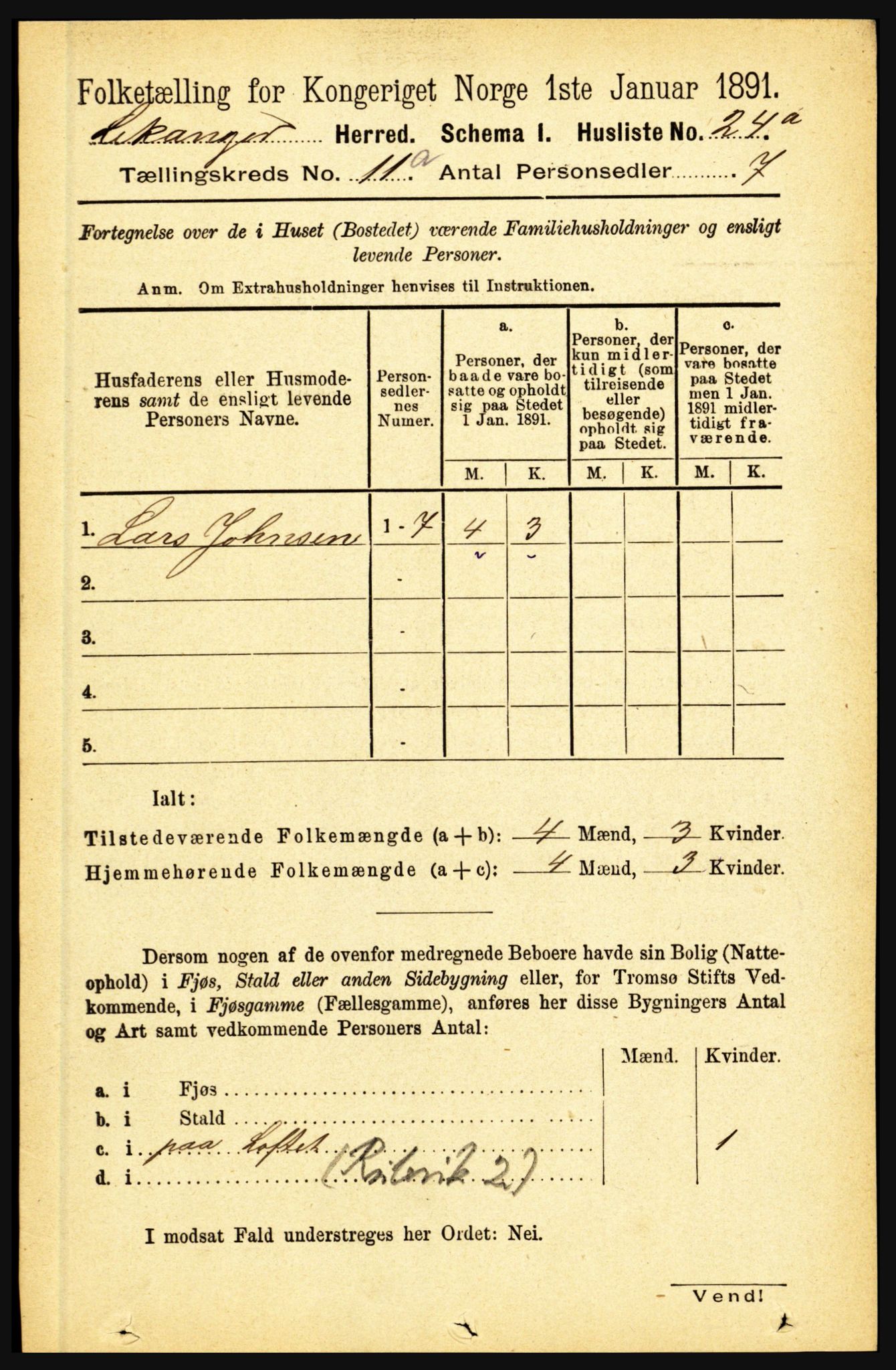 RA, 1891 census for 1419 Leikanger, 1891, p. 1963