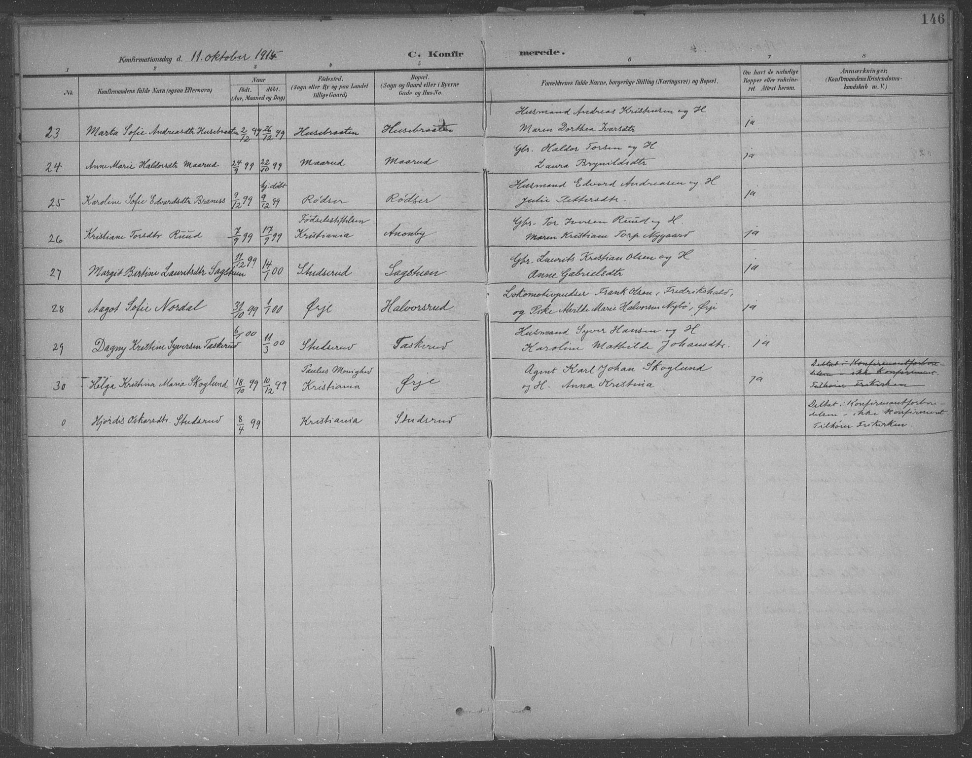 Aremark prestekontor Kirkebøker, SAO/A-10899/F/Fb/L0005: Parish register (official) no. II 5, 1895-1919, p. 146