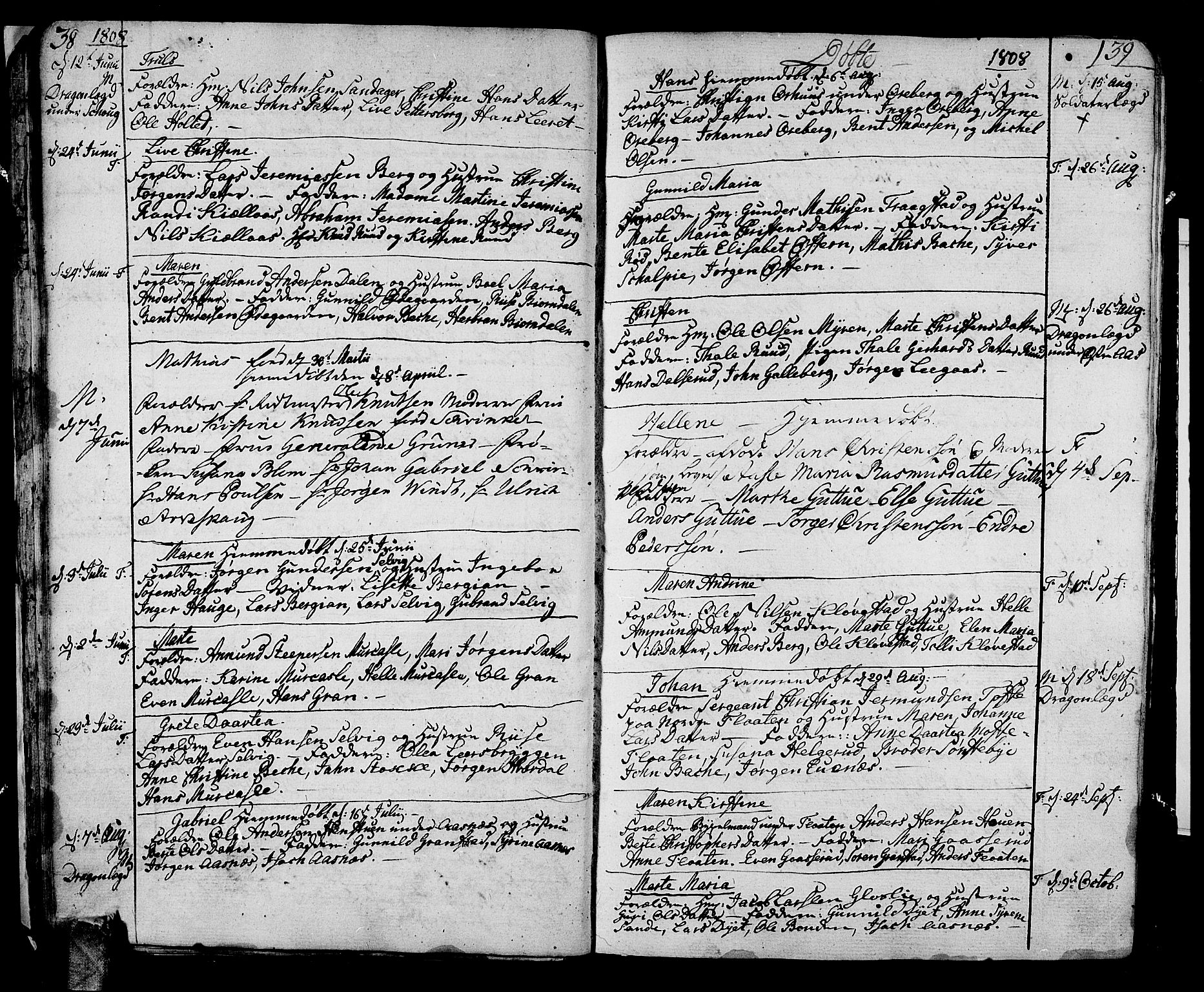 Sande Kirkebøker, AV/SAKO-A-53/F/Fa/L0002: Parish register (official) no. 2, 1804-1814, p. 38-39